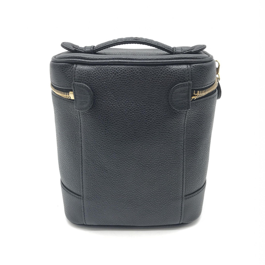 Caviar Leather Vanity Handbag In Black