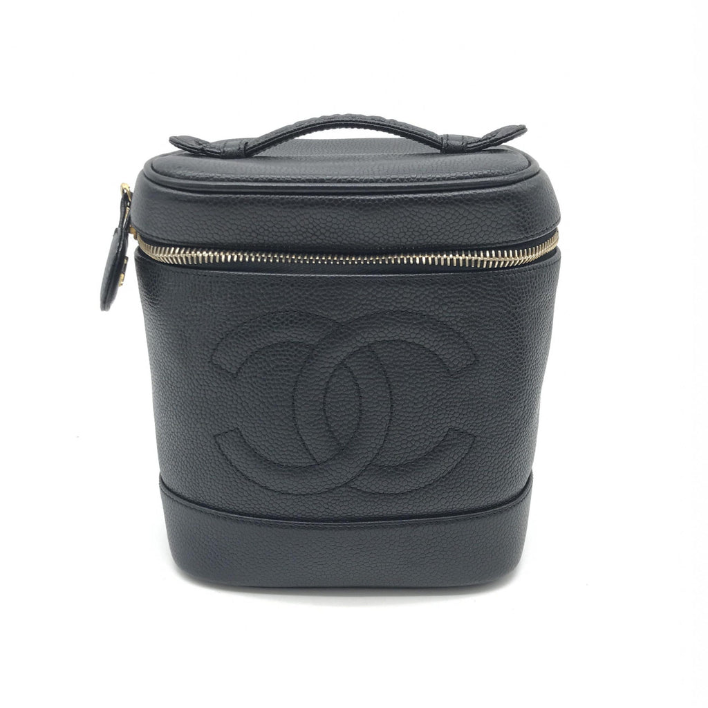 Caviar Leather Vanity Handbag In Black