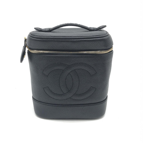 Caviar Leather Vanity Handbag In Black