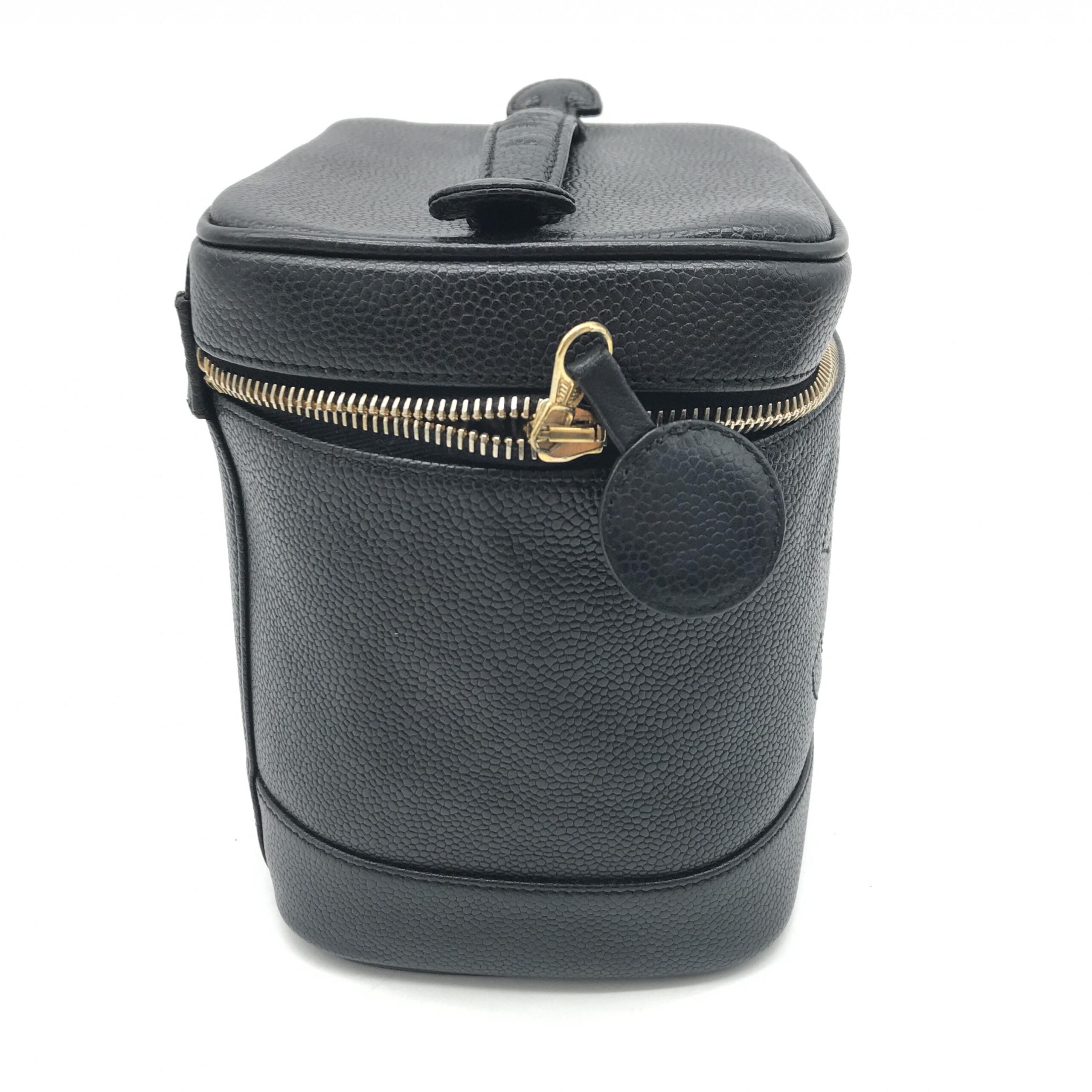 Caviar Leather Vanity Handbag In Black