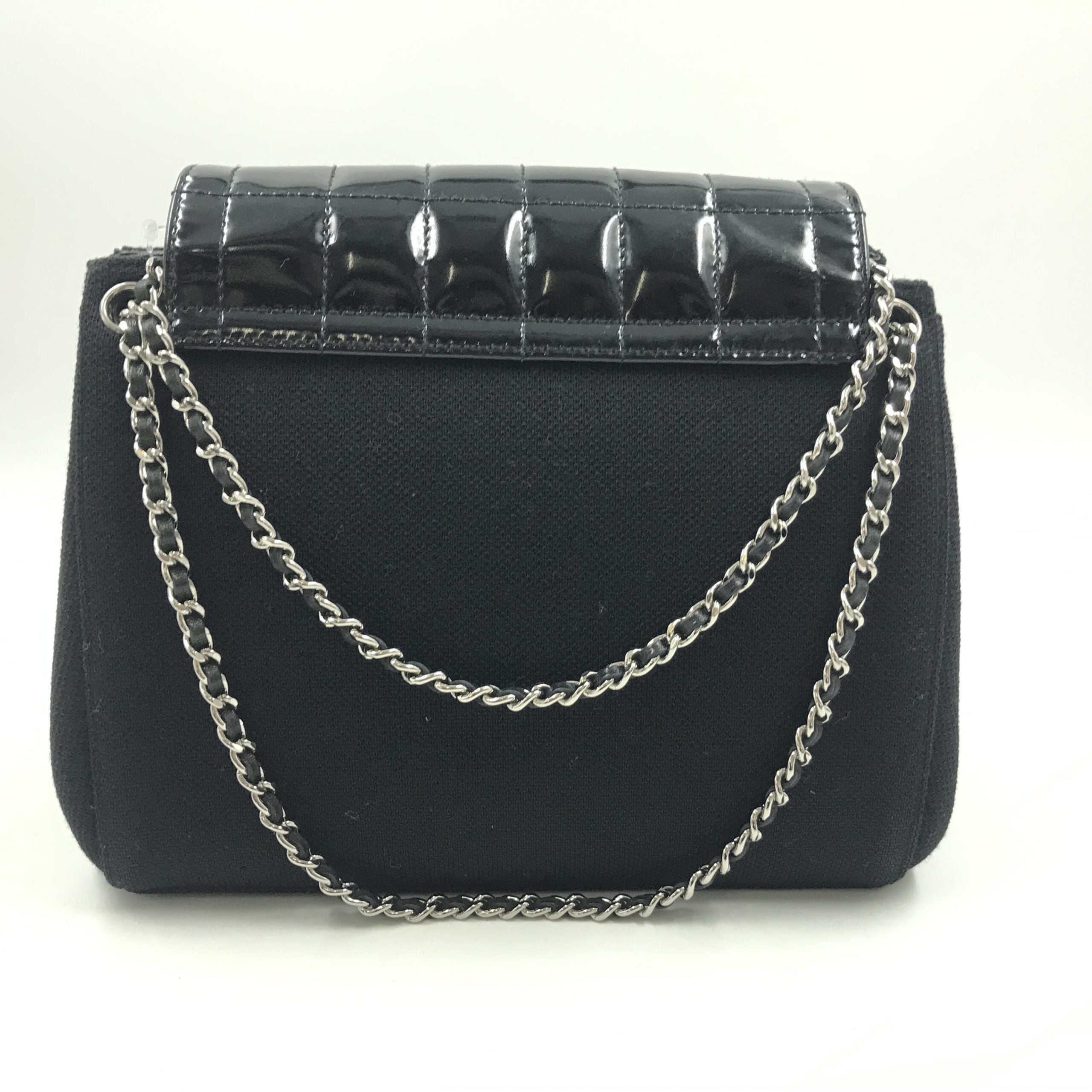 Chocolate Bar Patent Leather Shoulder Bag