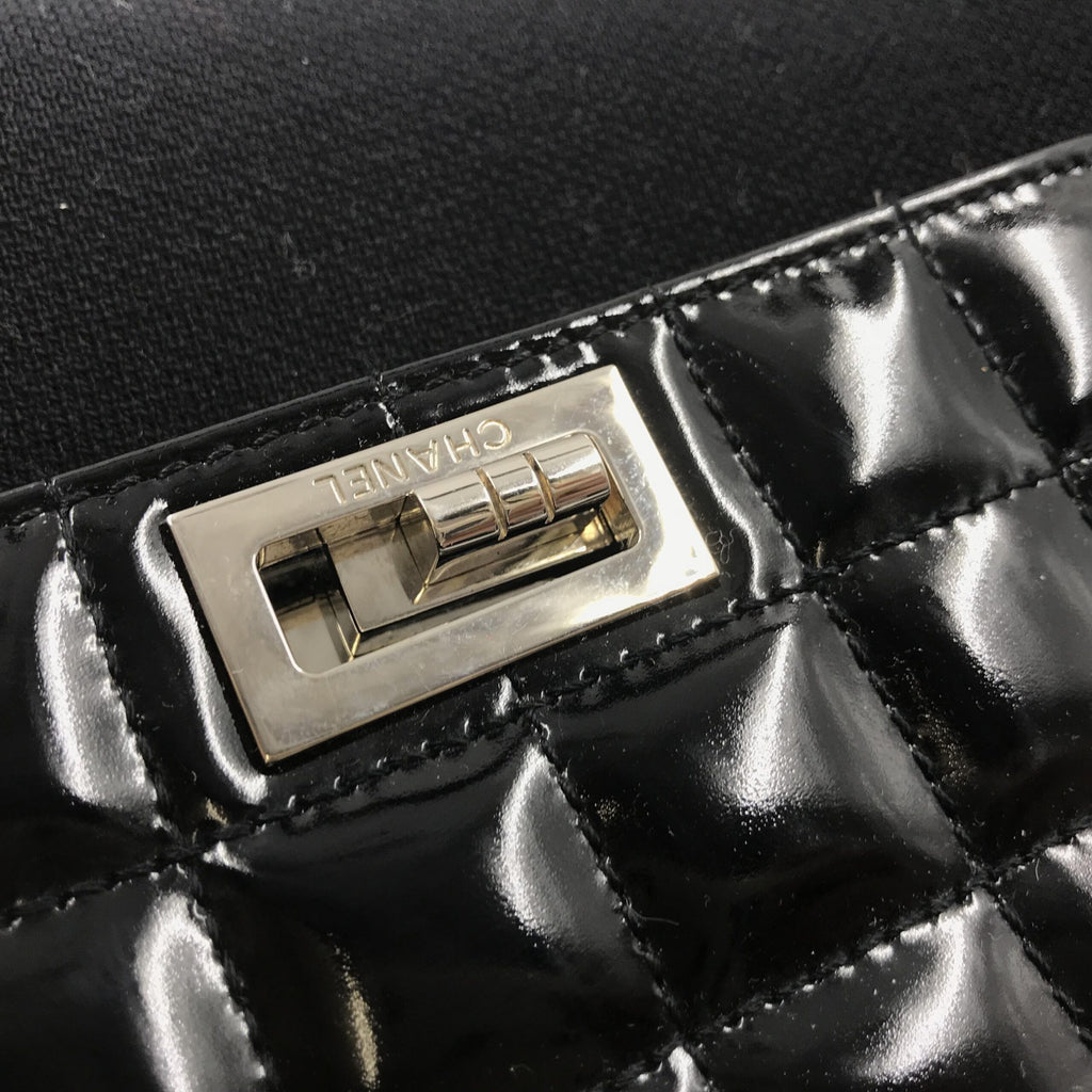 Chocolate Bar Patent Leather Shoulder Bag