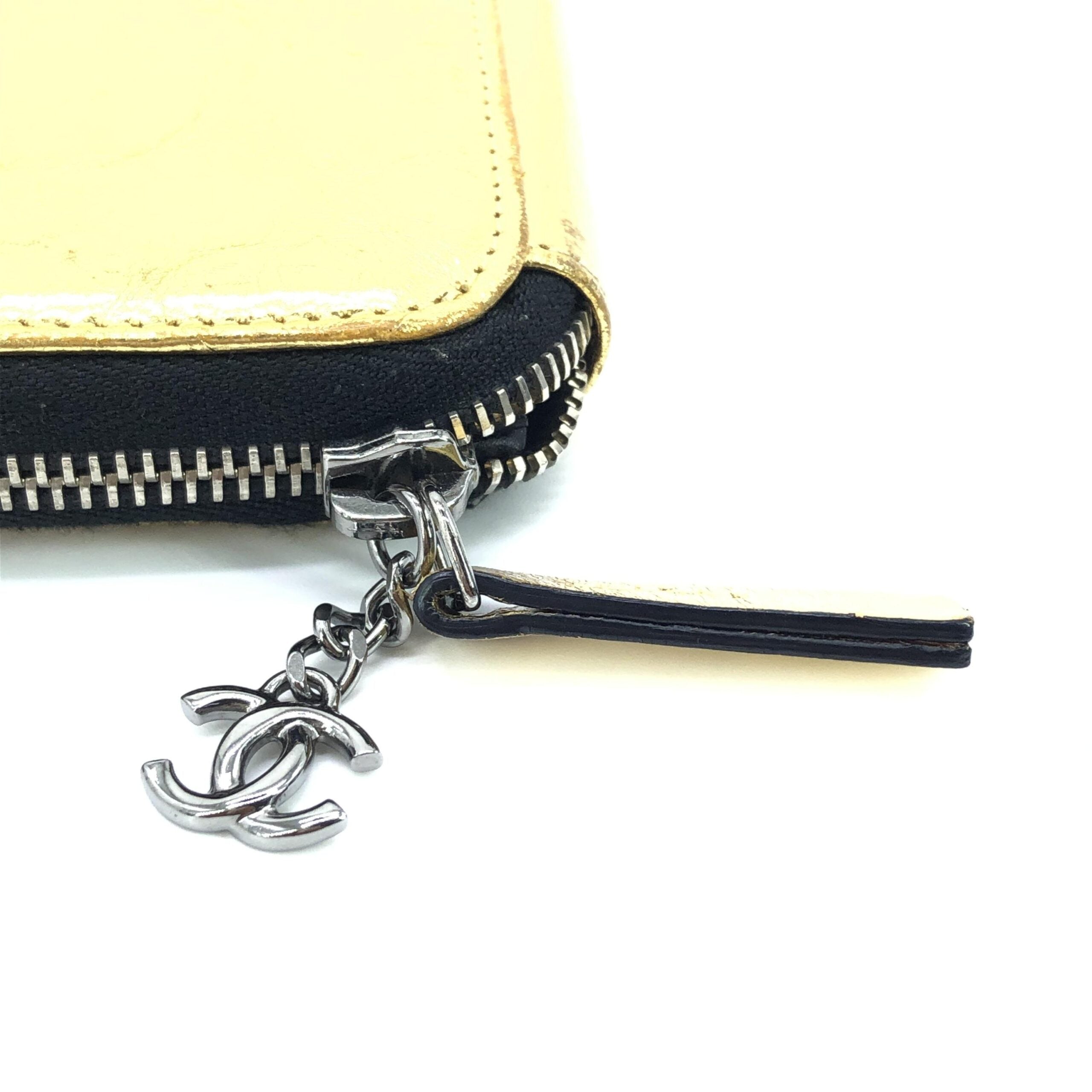 Gold Tone Votez Coco Zip Clutch