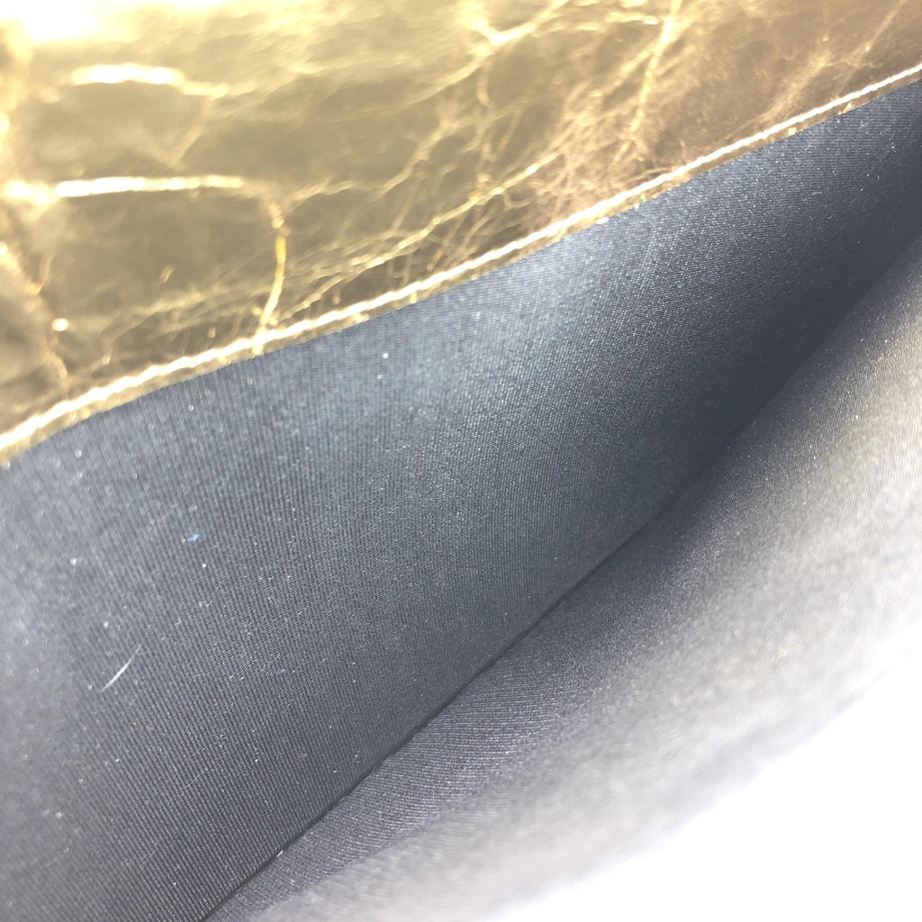 Gold Tone Votez Coco Zip Clutch