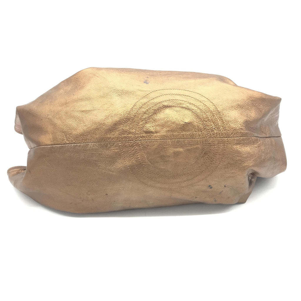 Metallic Bronze Nappa Aire Beige Shoulder Bag