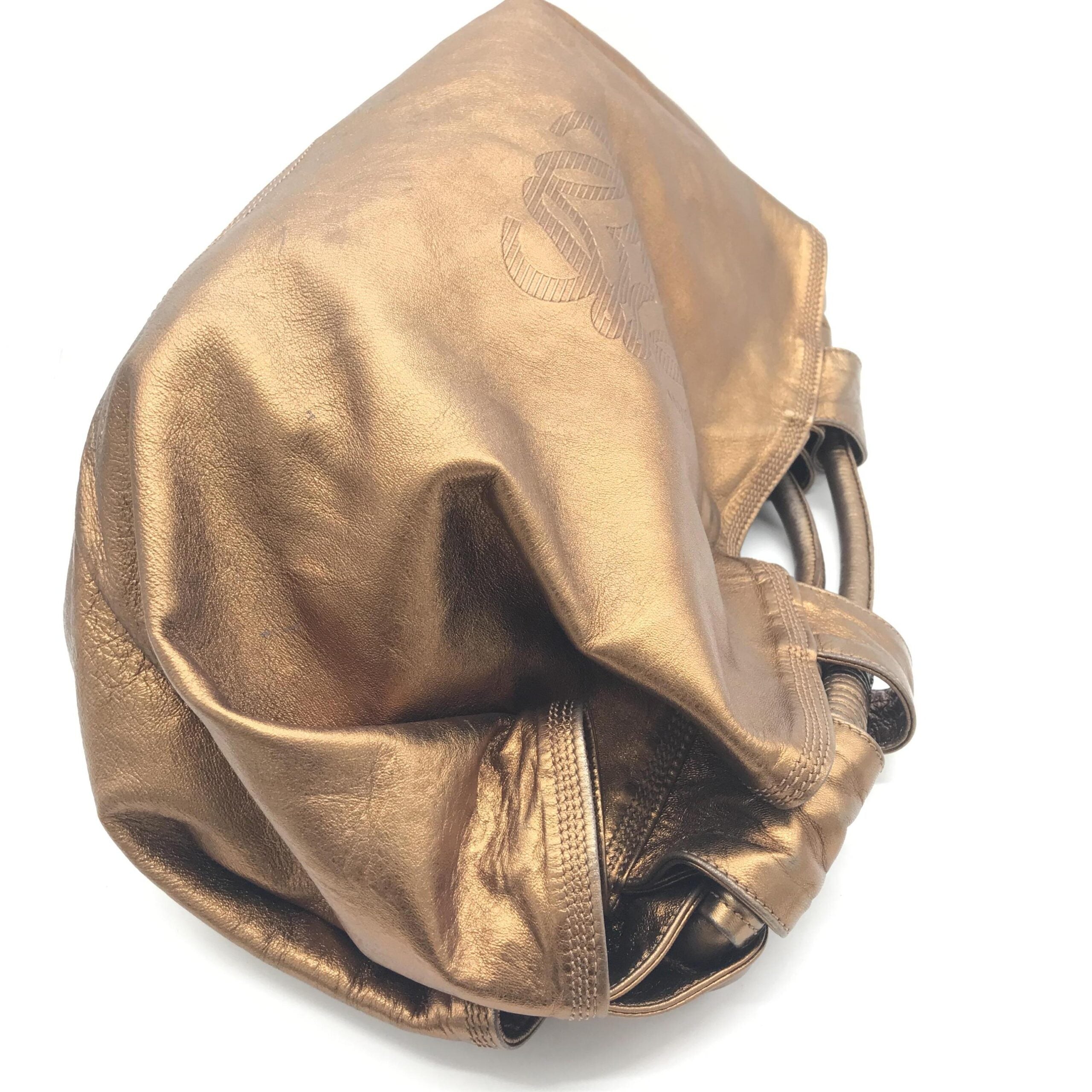 Metallic Bronze Nappa Aire Beige Shoulder Bag