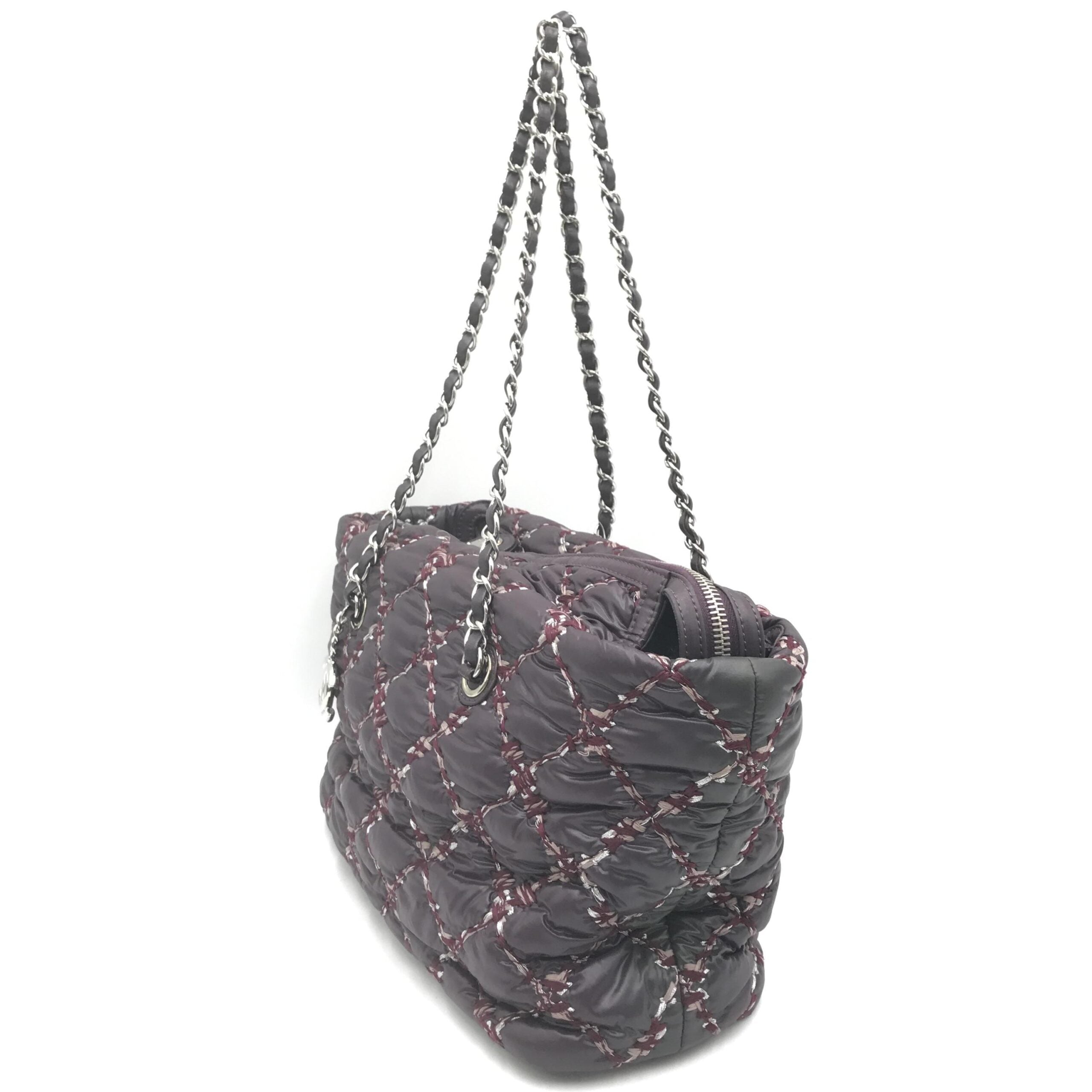 Paris-Byzance Chain Shoulder Bag Purple Nylon
