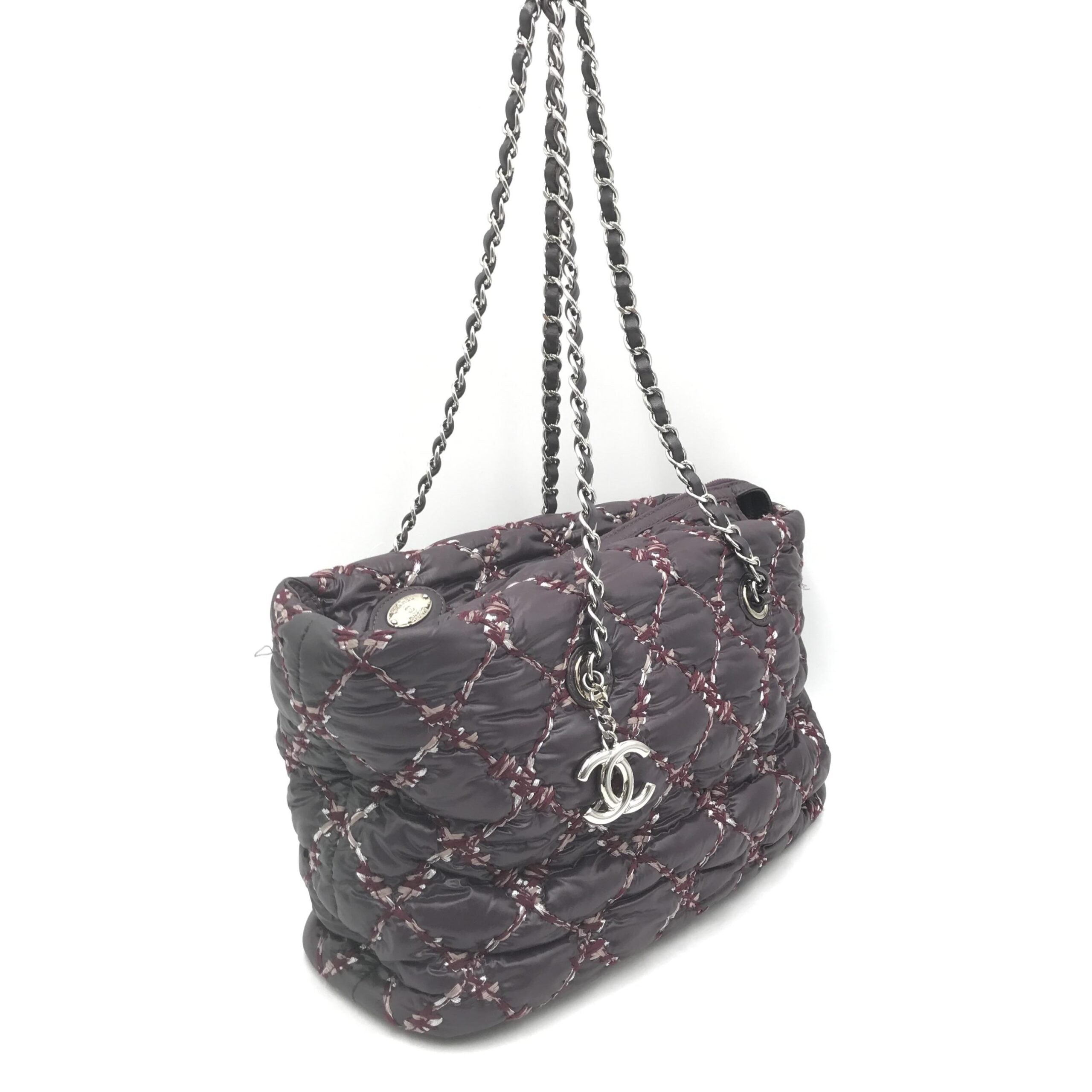 Paris-Byzance Chain Shoulder Bag Purple Nylon