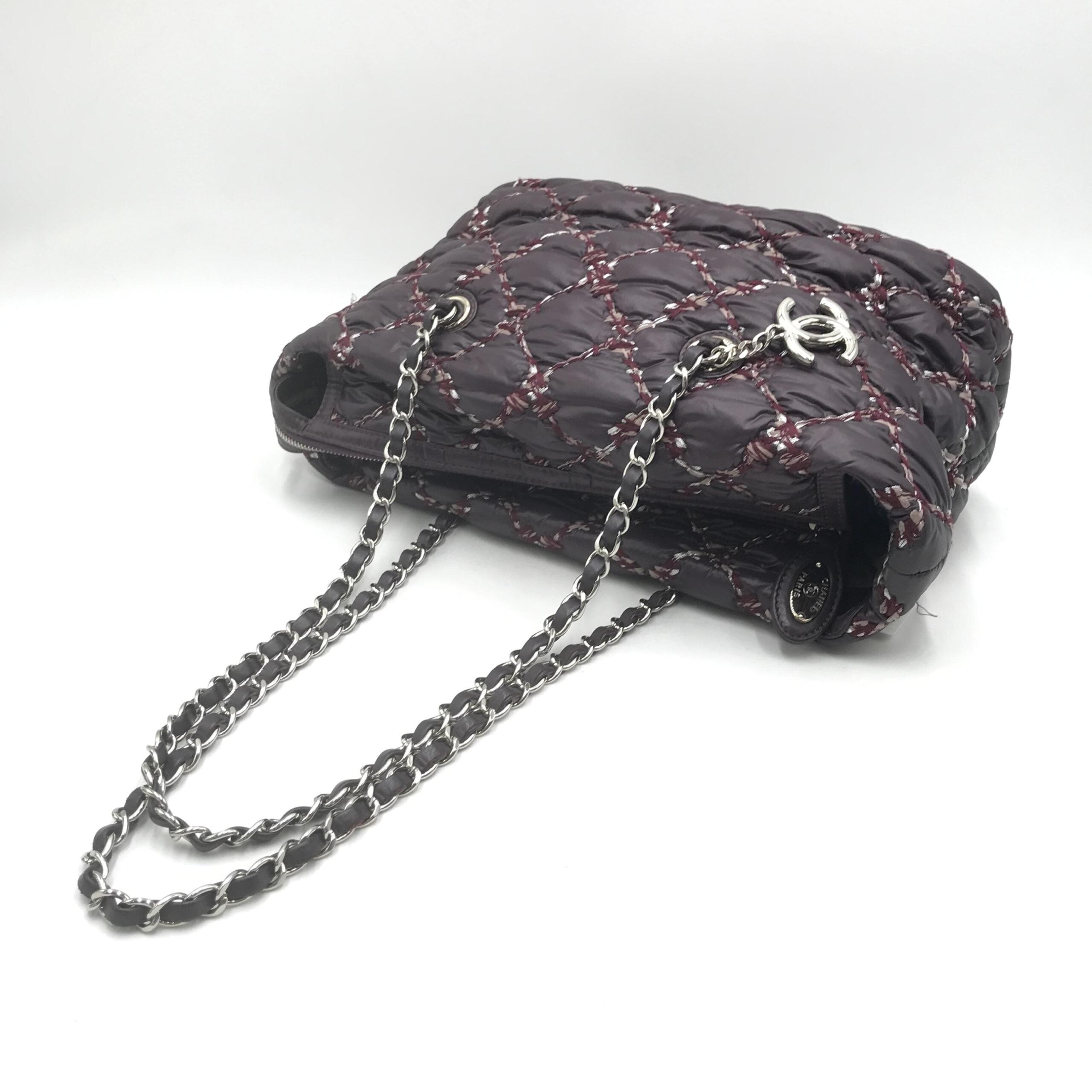 Paris-Byzance Chain Shoulder Bag Purple Nylon