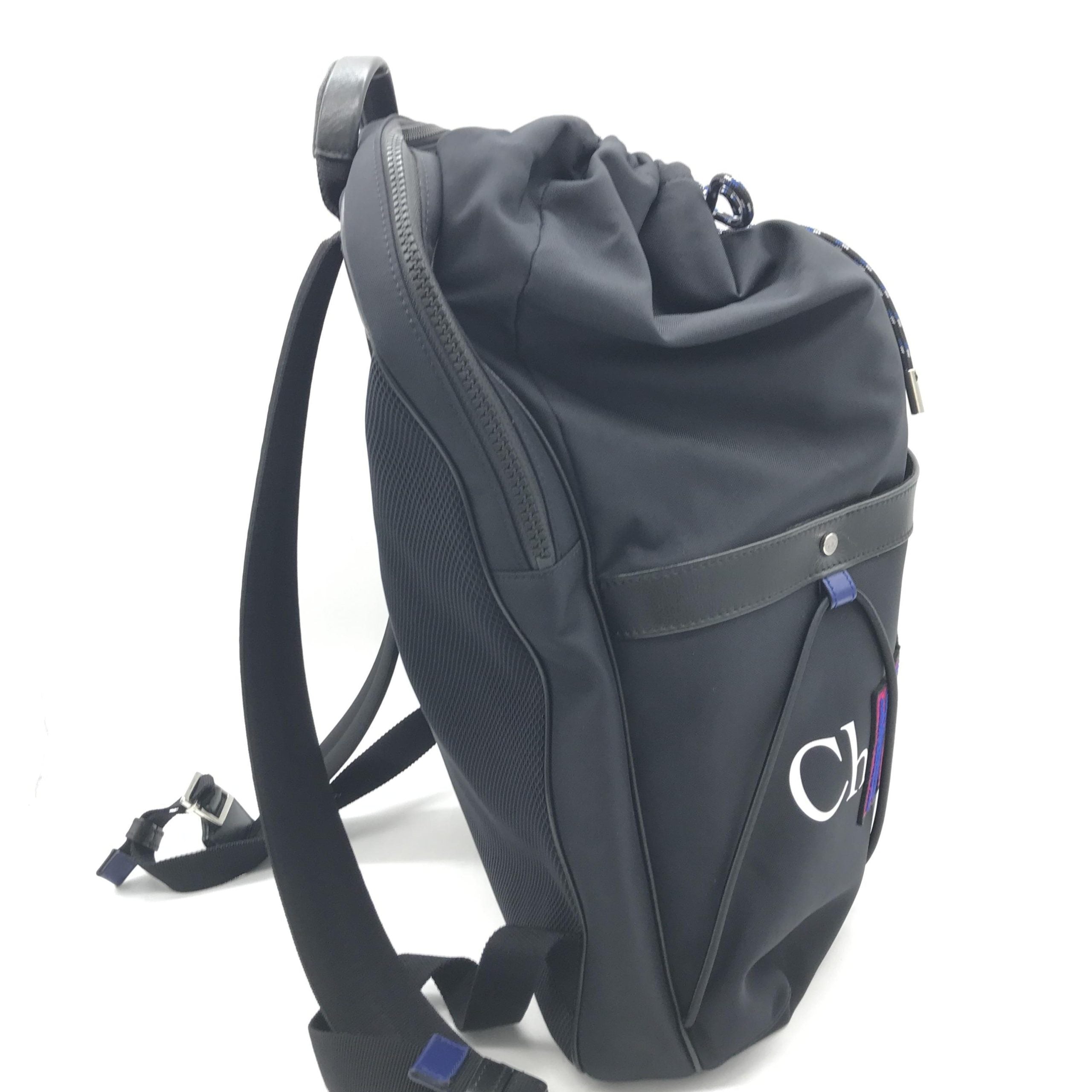 Newave Drawstring Nylon Backpack In Black