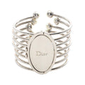 Palladium Plated Faux Pearl Diorific Bangle Bracelet