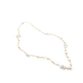CC Silver Plated Crystal Faux Pearl Long Necklace