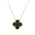 18K Yellow Gold and Onyx Vintage Alhambra Pendant Necklace