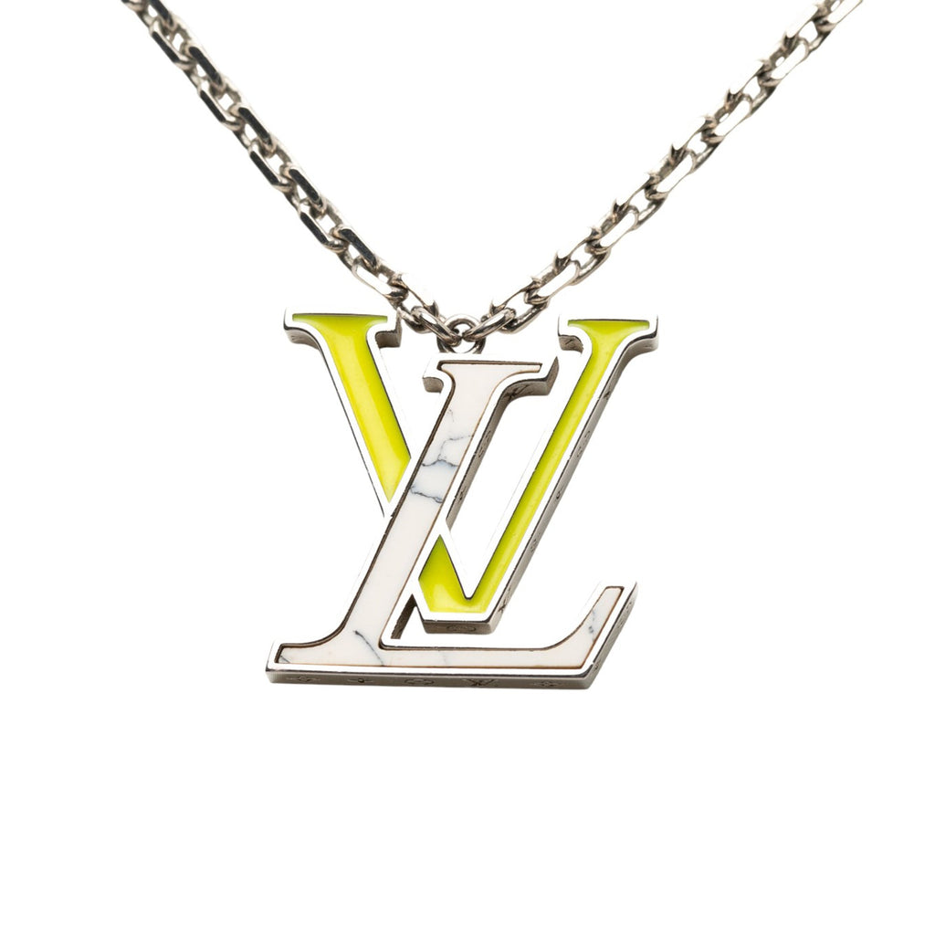 Silver Plated LV Colors Pendant Necklace