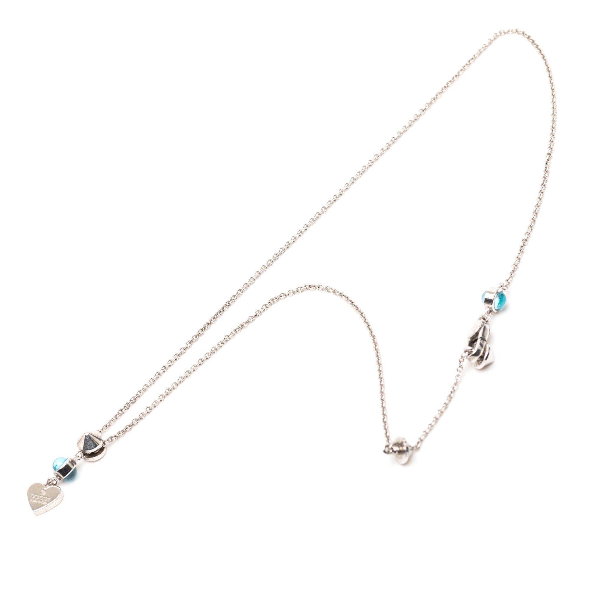 Sterling Silver Rhinestone Heart Tag Pendant Necklace