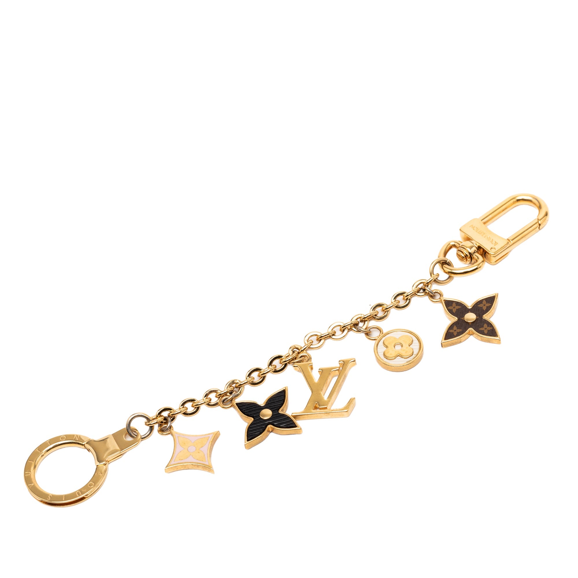 Guldpläterad Spring Street-väskcharm med kedja