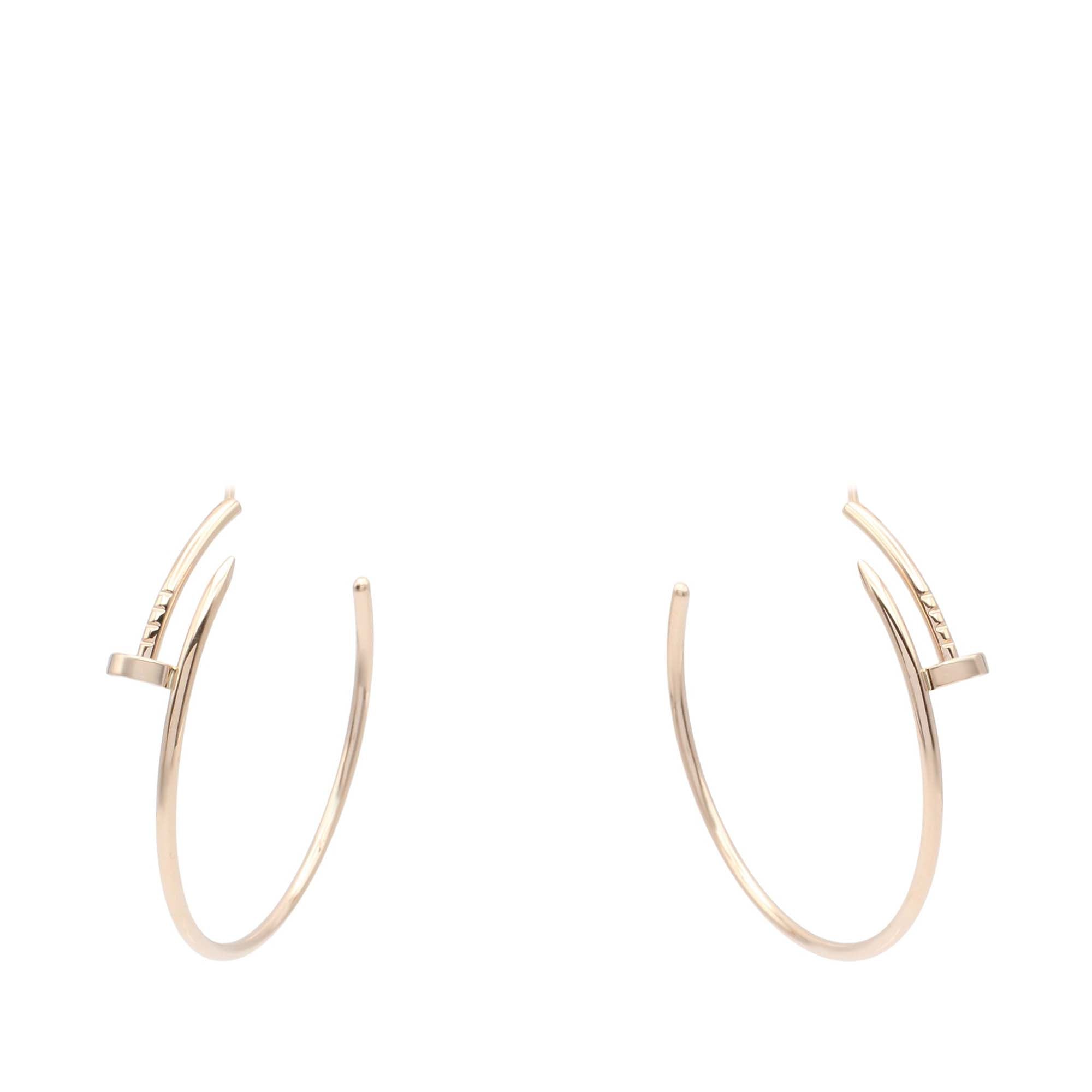 Large 18K Rose Gold Juste un Clou Hoop Earrings