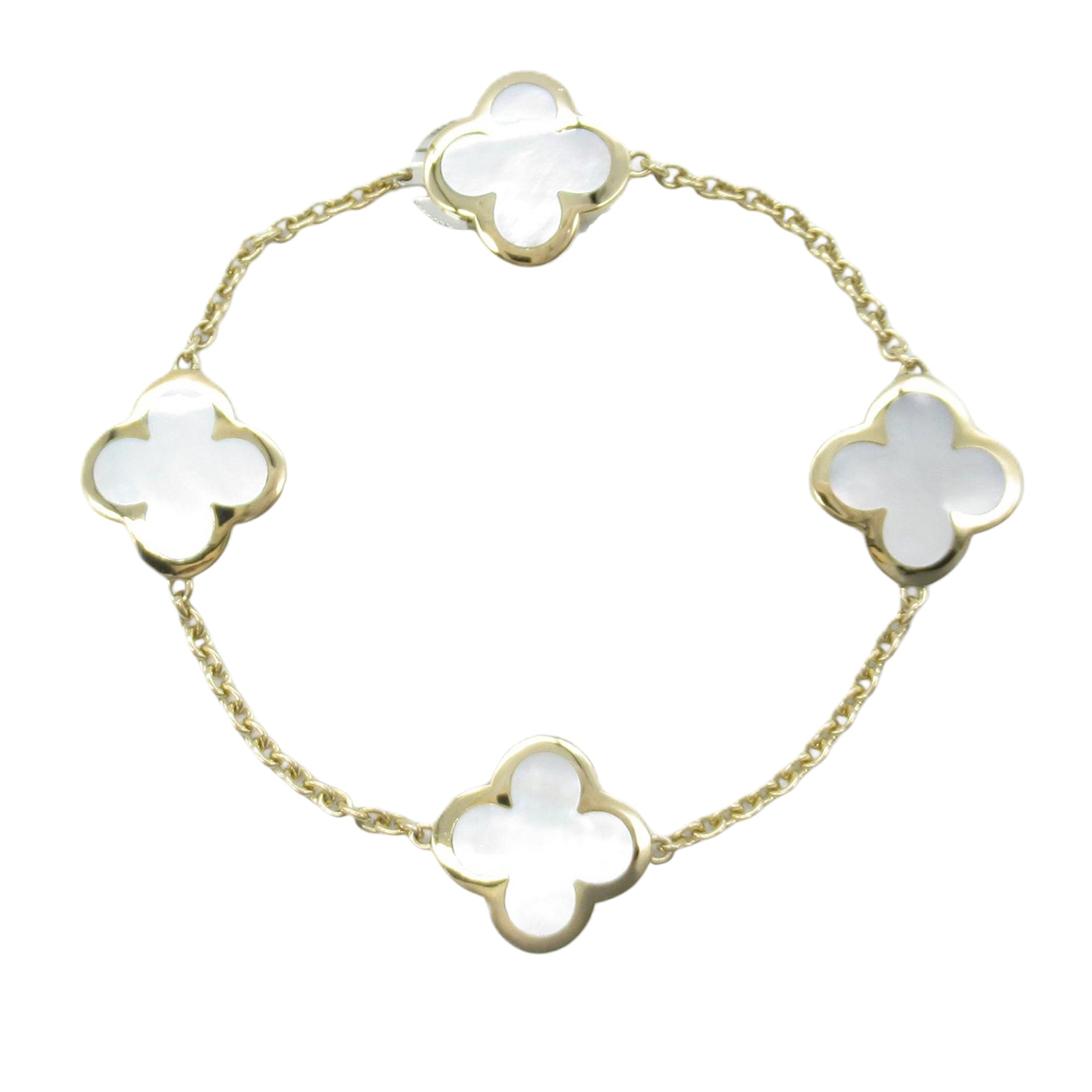 18K Yellow Gold and Mother of Pearl Pure Alhambra Bracelet