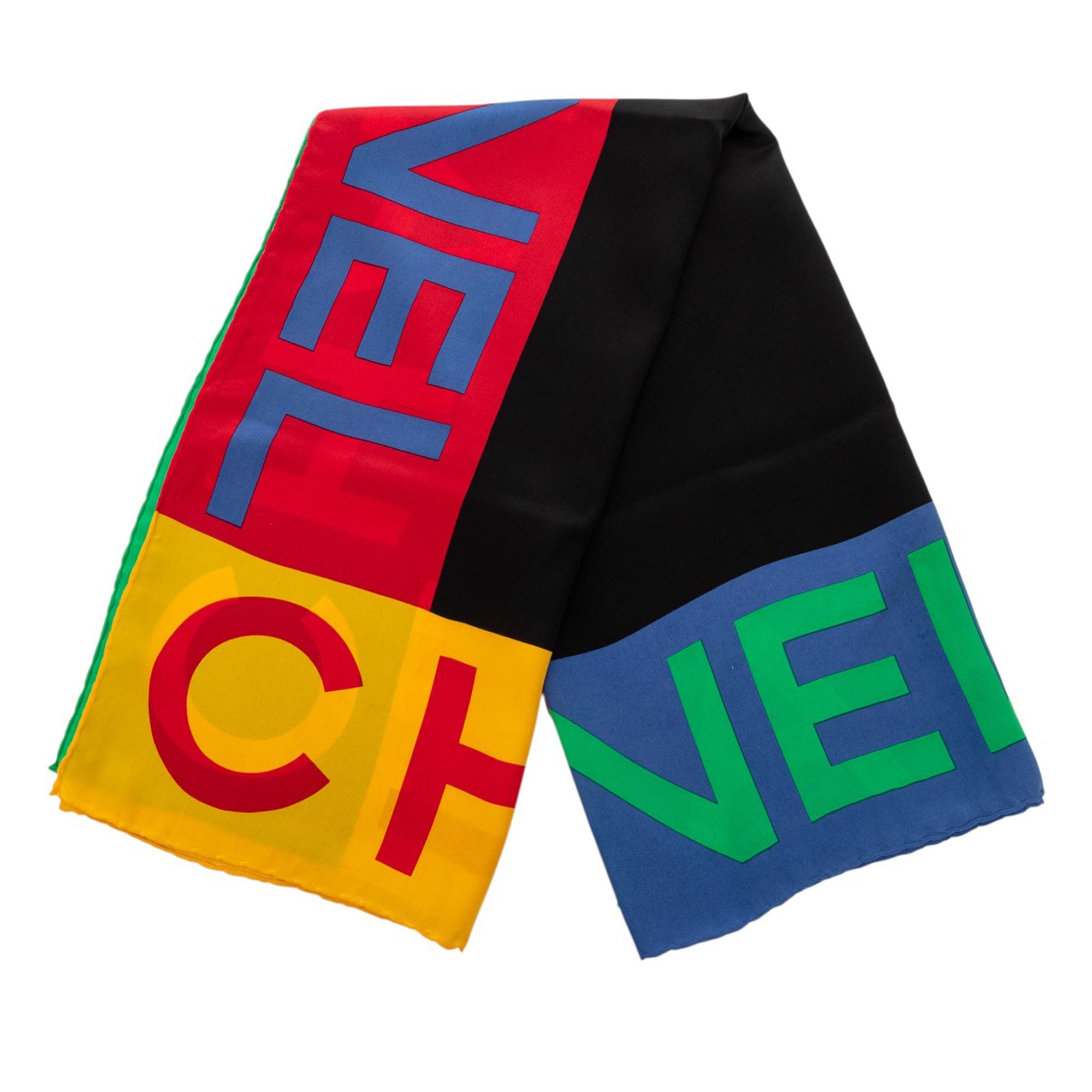 Logo Printed Silk Scarf