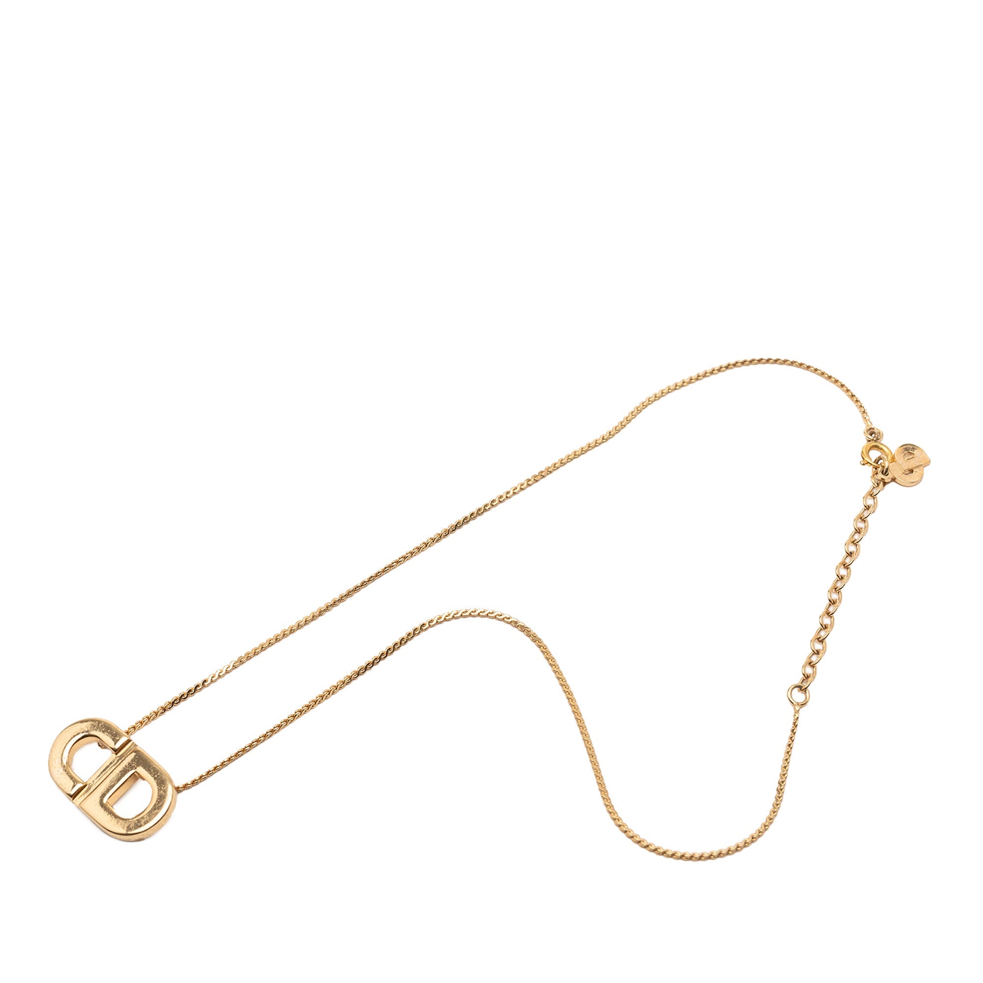 Gold Plated CD Logo Pendant Necklace