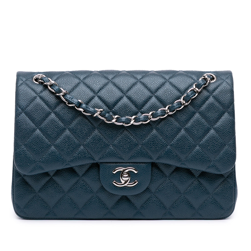 Jumbo Classic Iridescent Caviar Double Flap