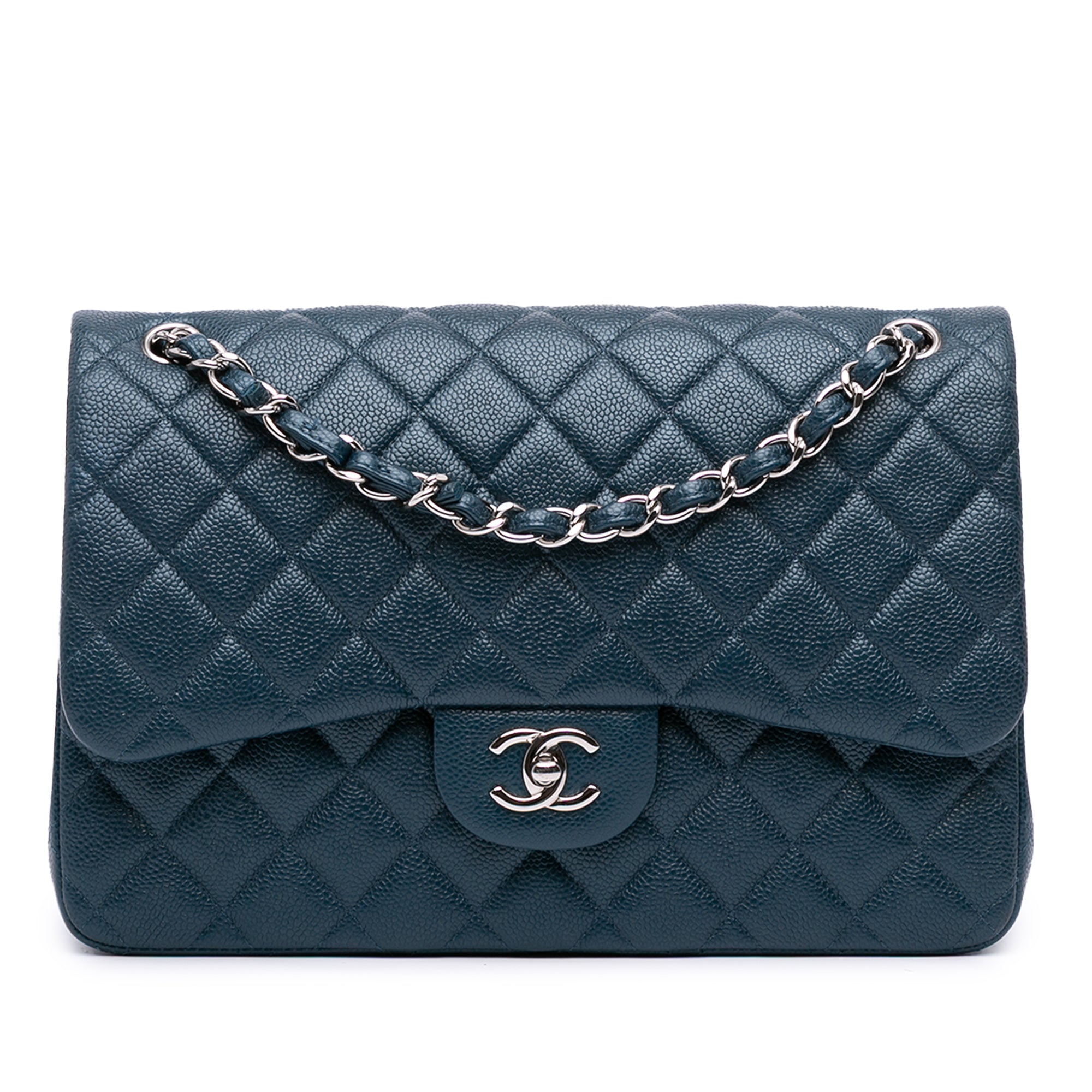 Jumbo Classic Iridescent Caviar Double Flap