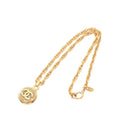 Gold Plated CC Round Pendant Necklace