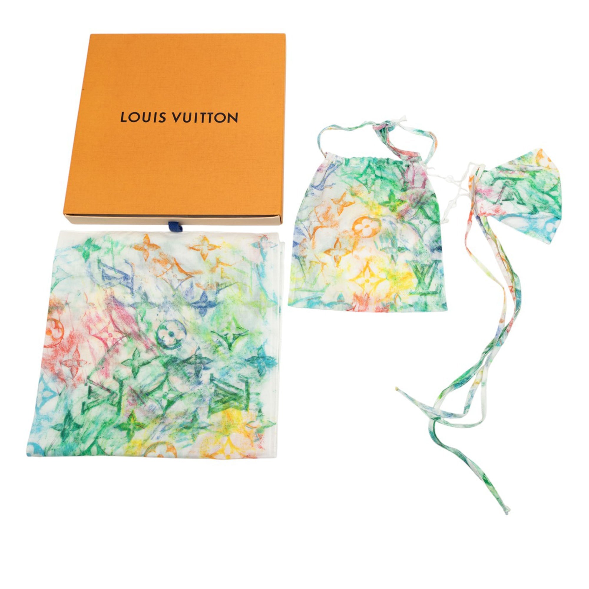 Virgil Abloh Monogram Watercolor Bandana and Mask Set