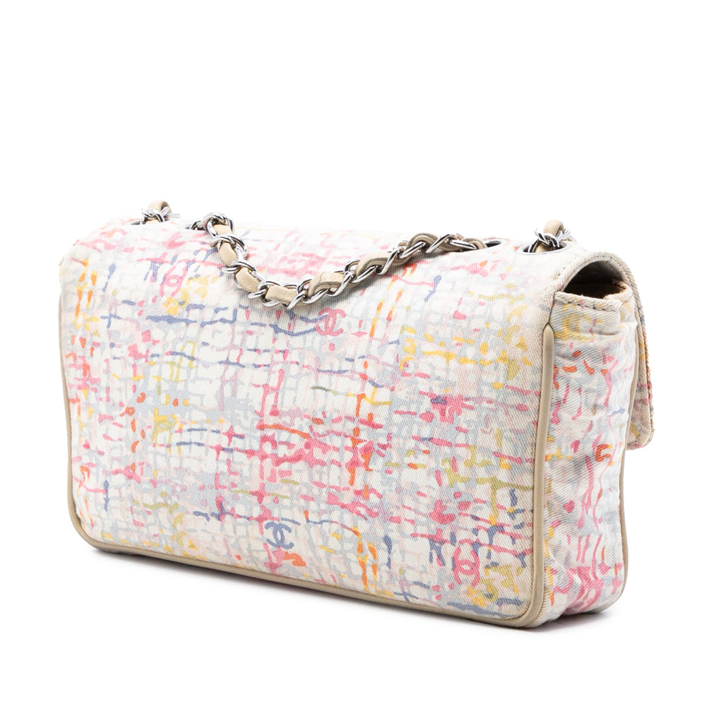 Small Printed Canvas Watercolor Clover Flap