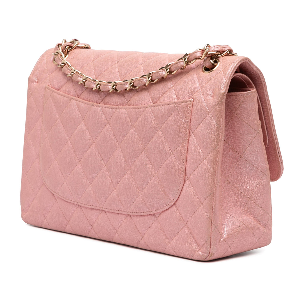 Jumbo Classic Iridescent Caviar Double Flap