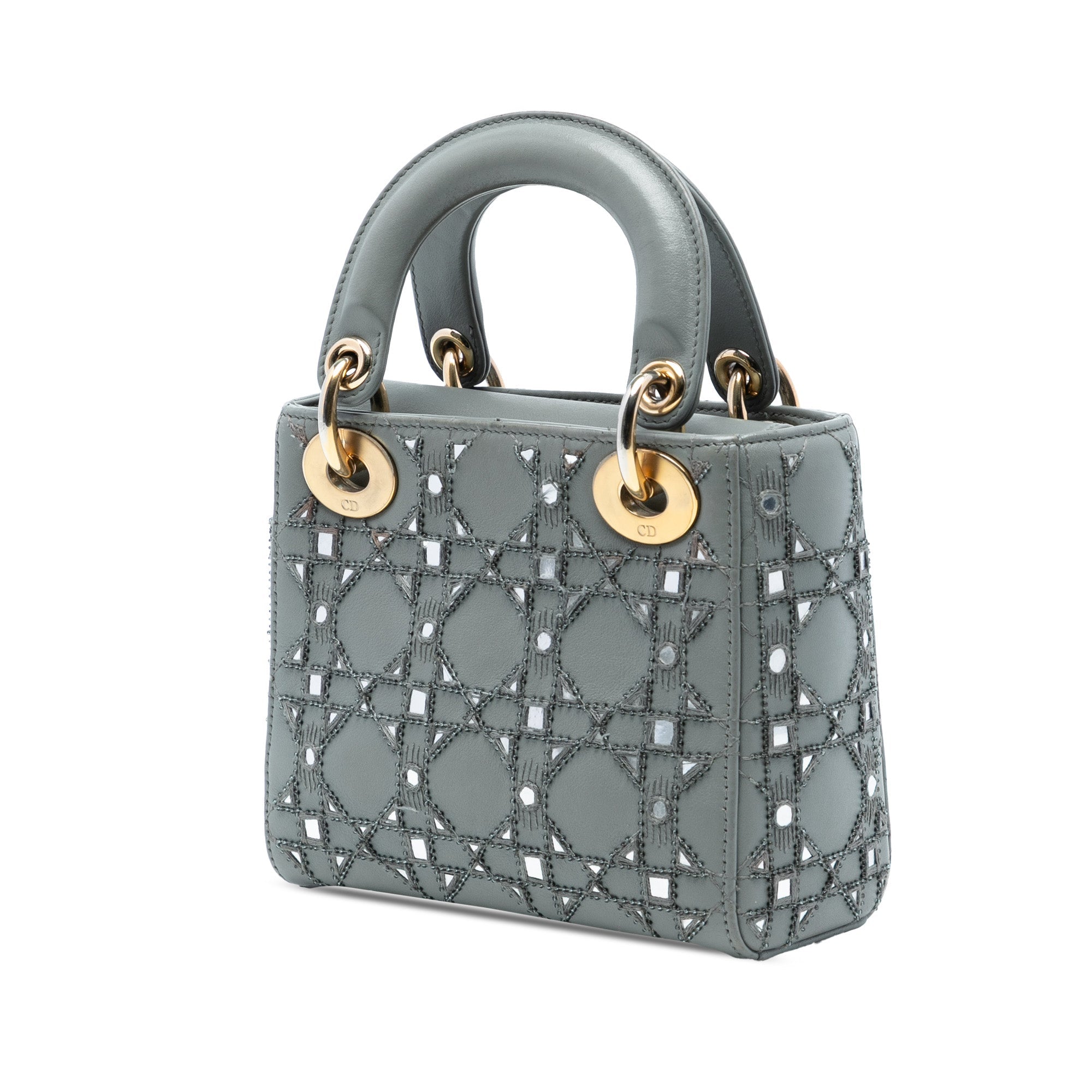 Mini Calfskin Cannage Beaded Lady Dior