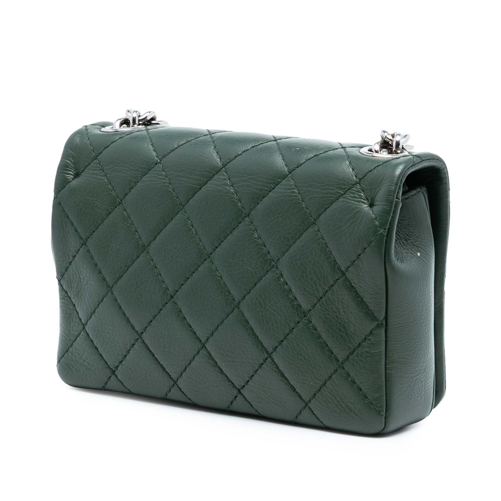 Quilted Calfskin Chain Embossed Flap