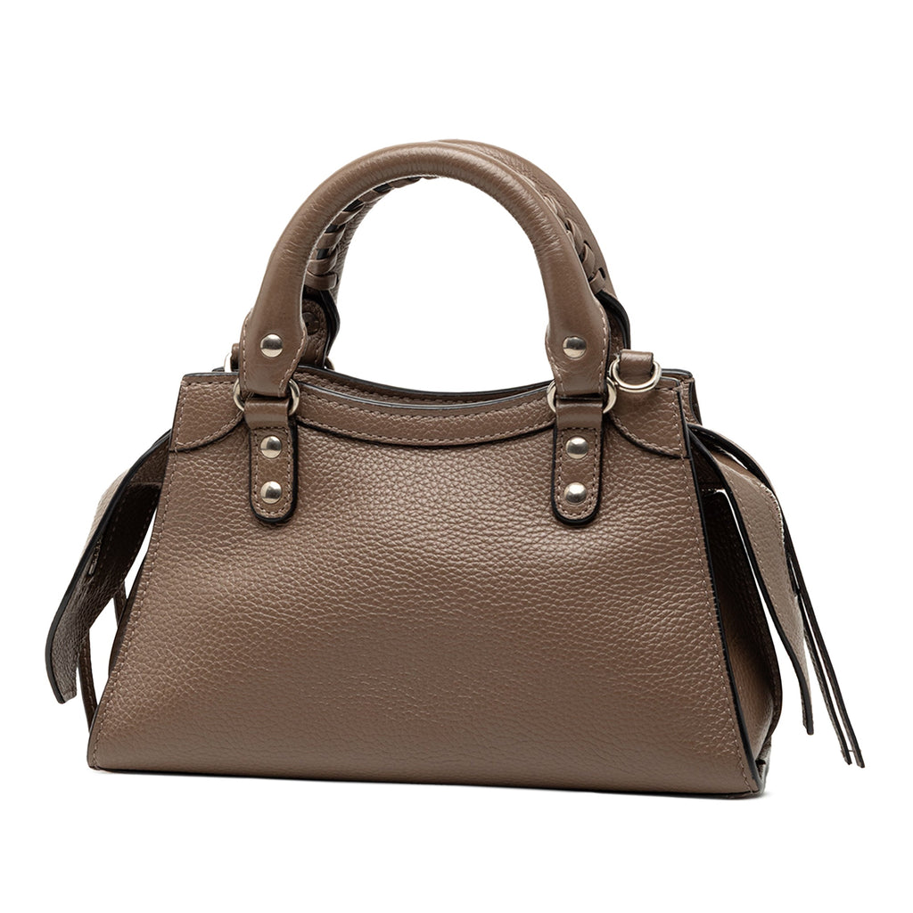 Mini Grained Calfskin Motocross Neo Classic City Satchel