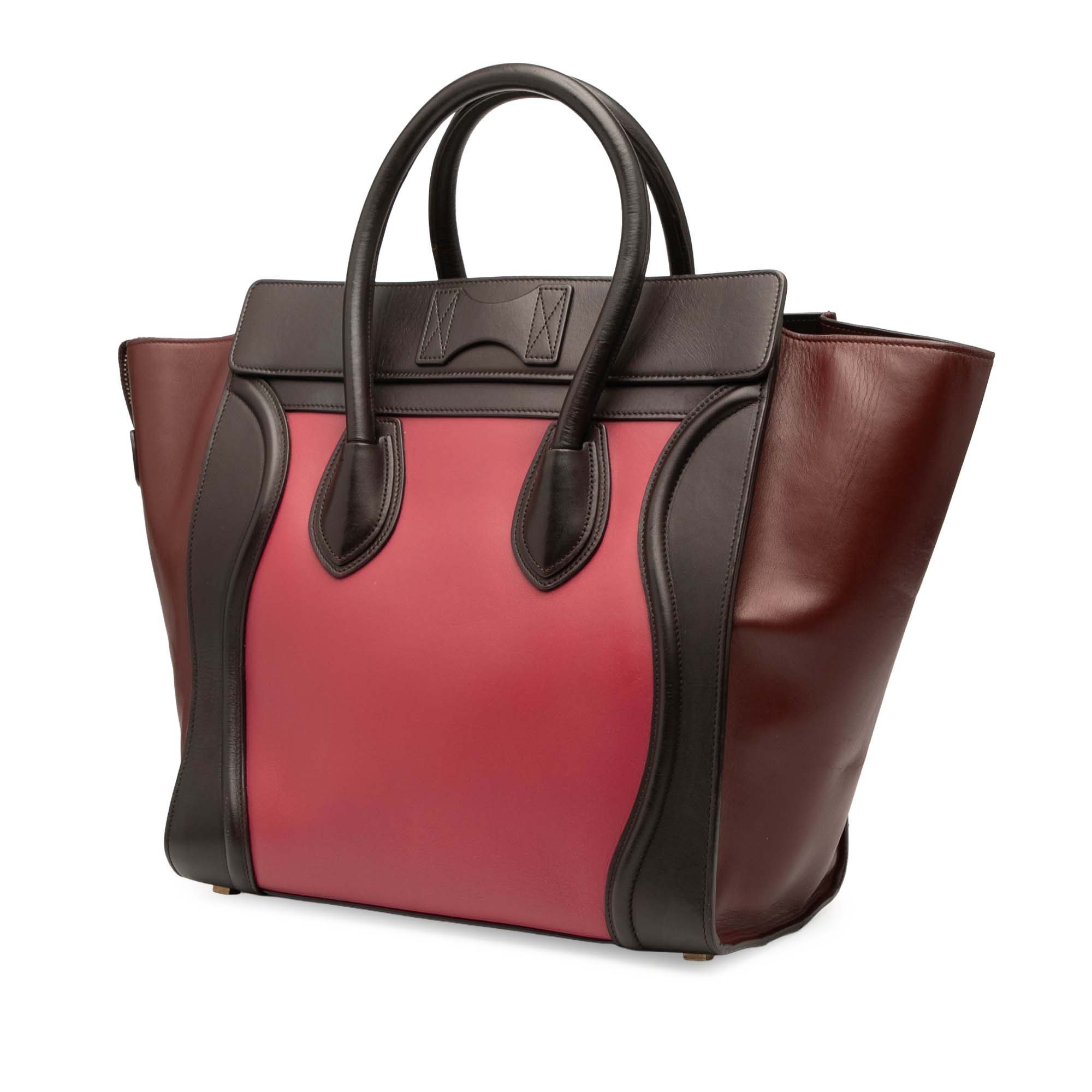Mini Tricolor Leather Luggage Tote