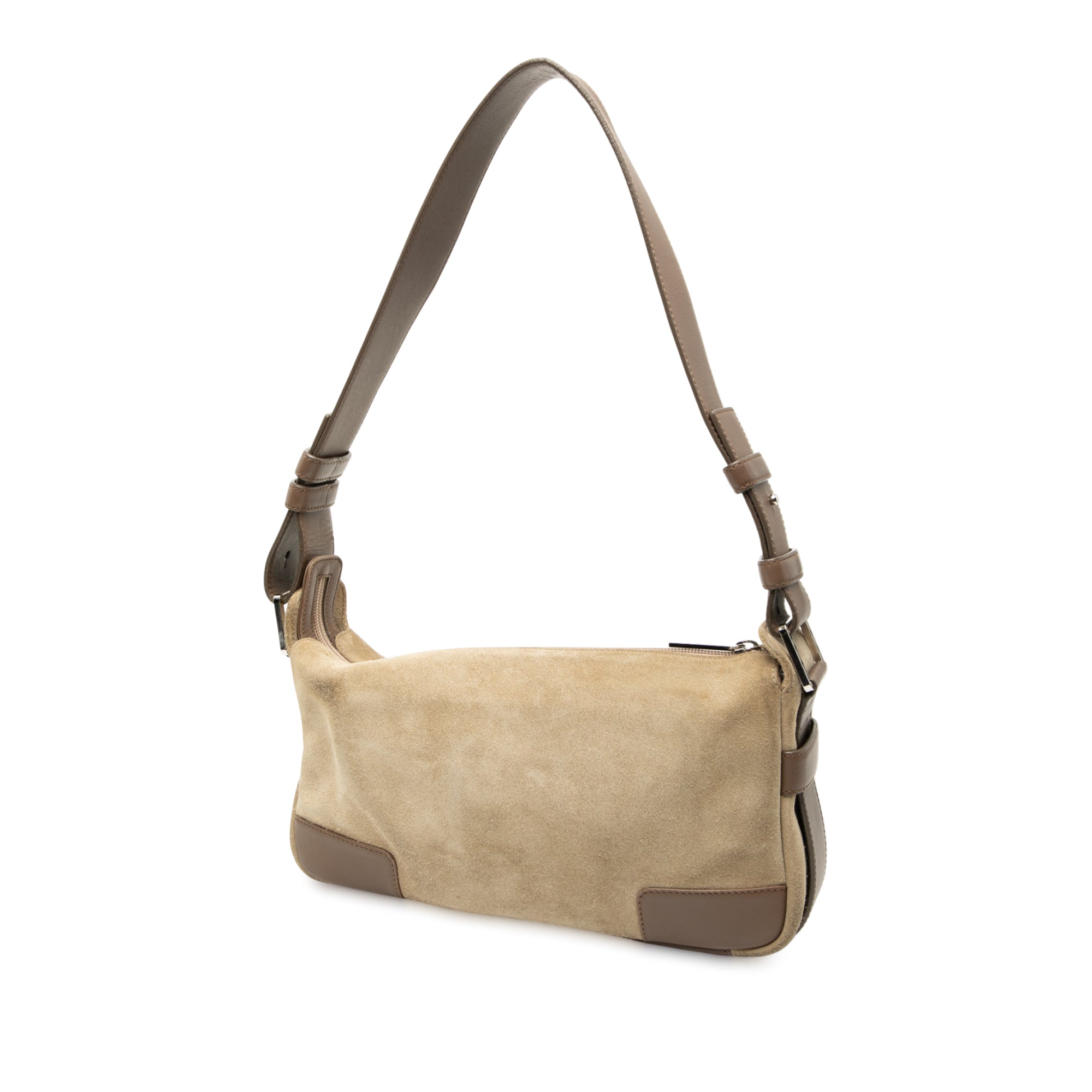 Suede Anagram Shoulder Bag