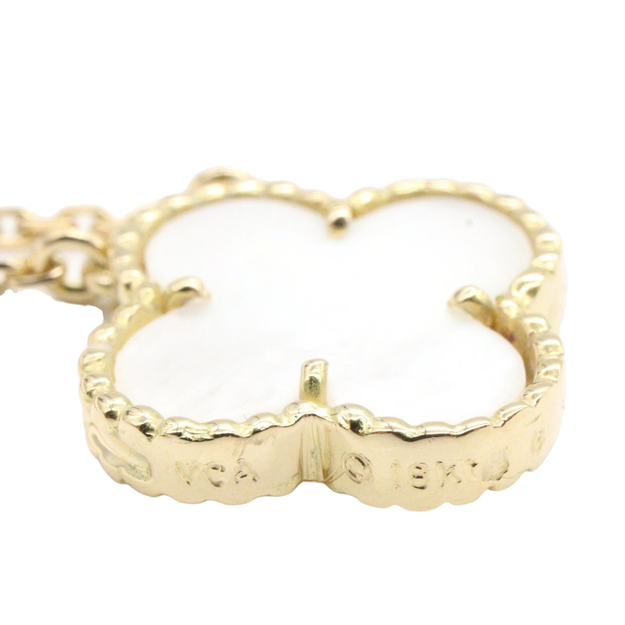 18K Yellow Gold and Mother of Pearl Vintage Alhambra Necklace