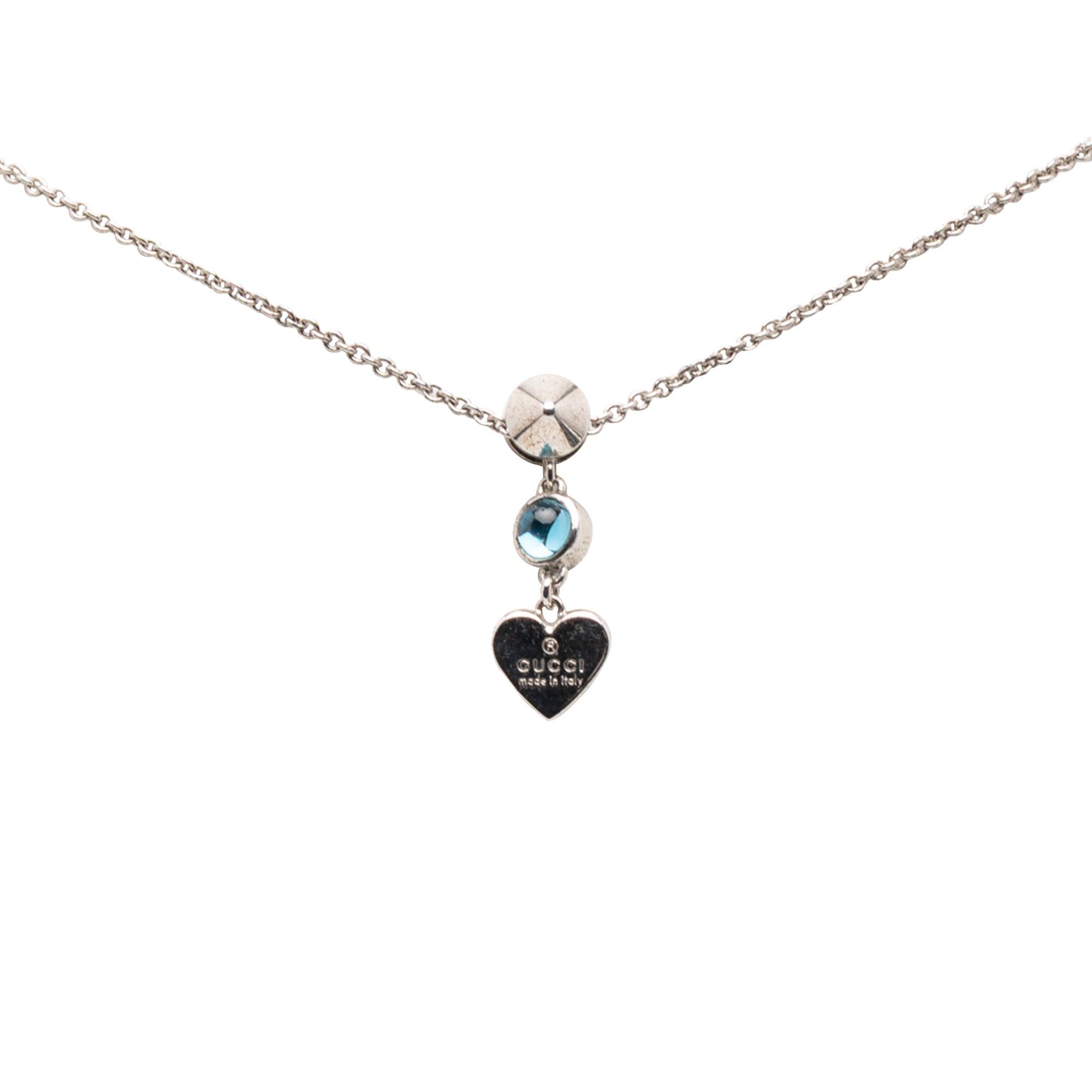Sterling Silver Rhinestone Heart Tag Pendant Necklace