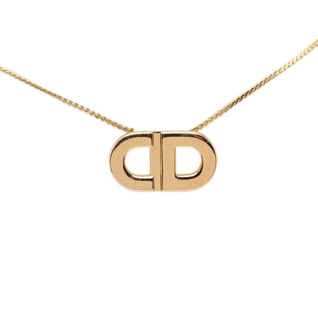 Gold Plated CD Logo Pendant Necklace