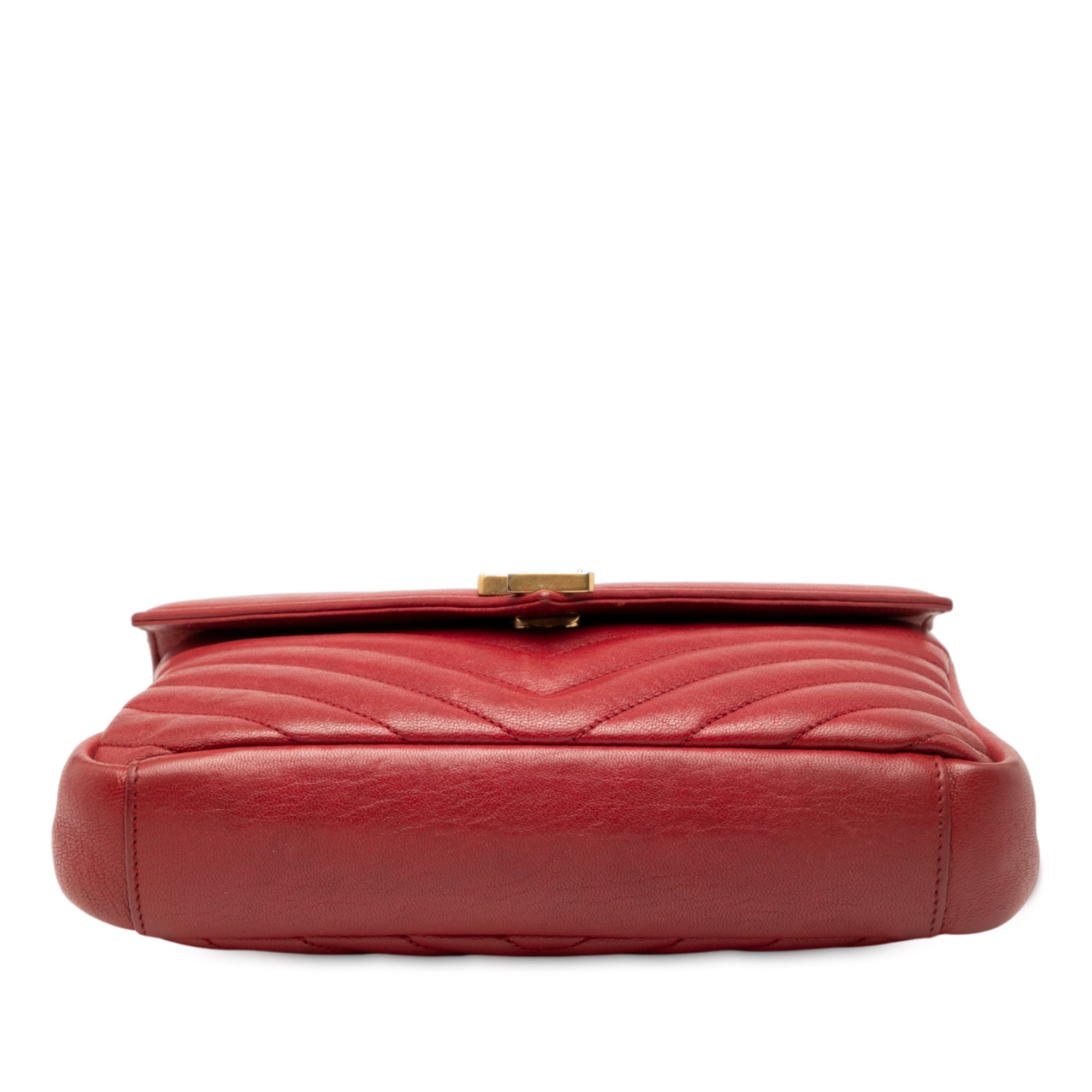 Medium Quilted Chevron Sheepskin College Satchel