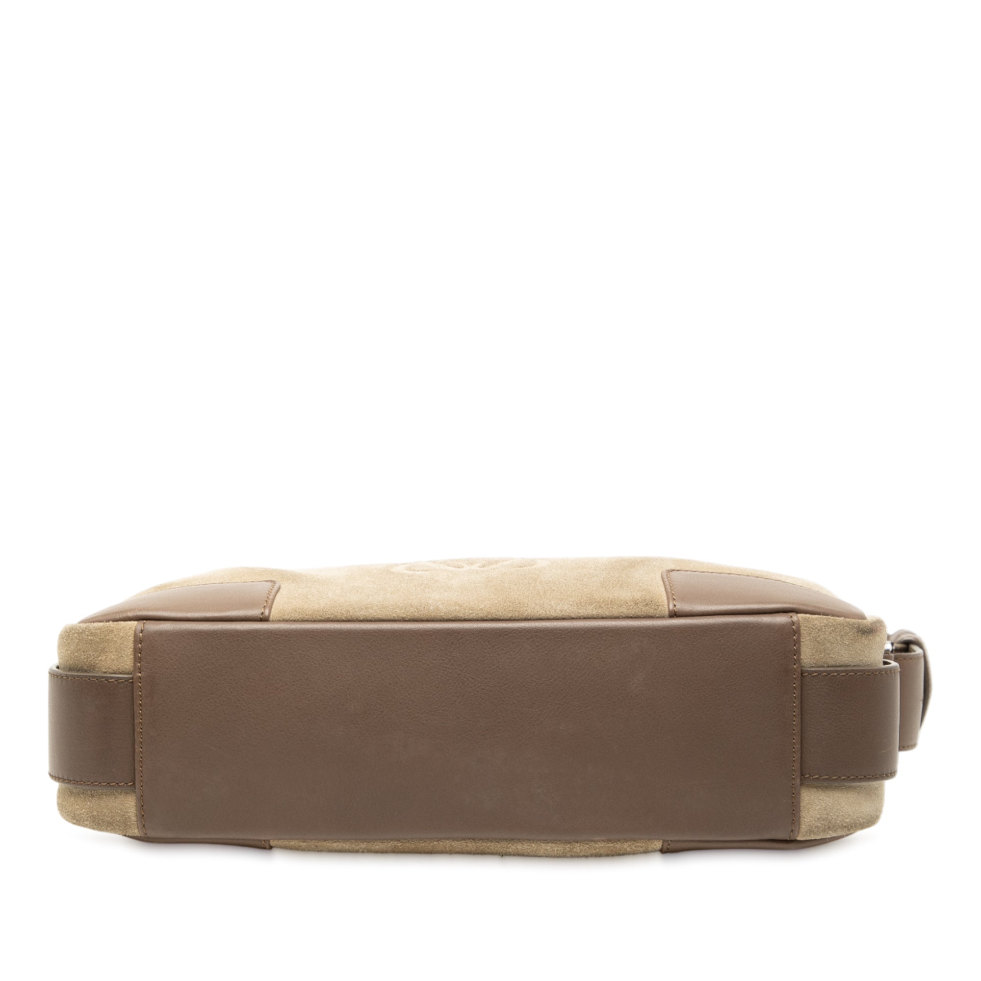 Suede Anagram Shoulder Bag