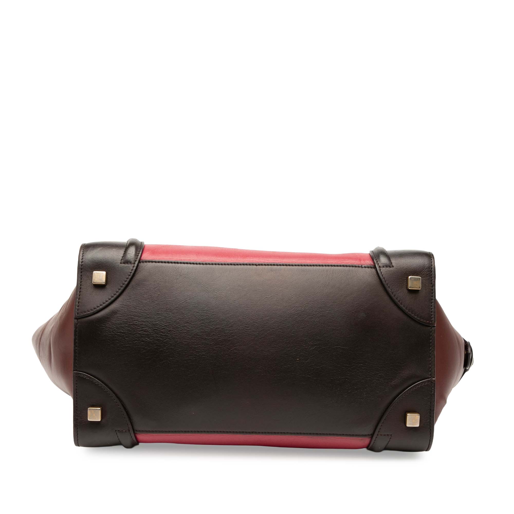 Mini Tricolor Leather Luggage Tote