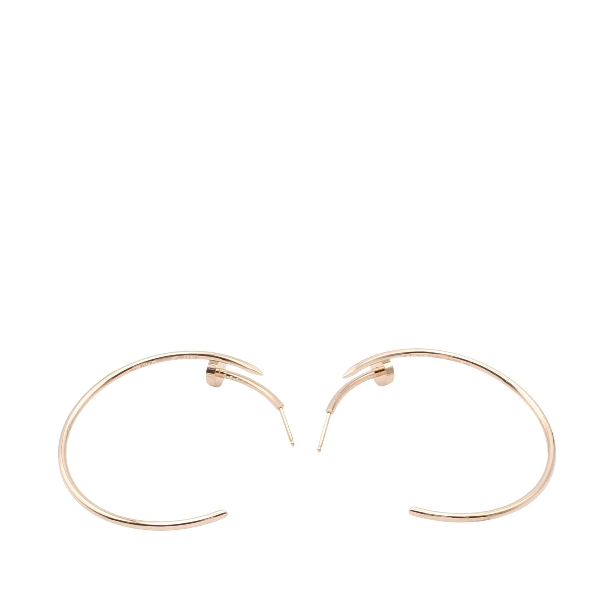Large 18K Rose Gold Juste un Clou Hoop Earrings