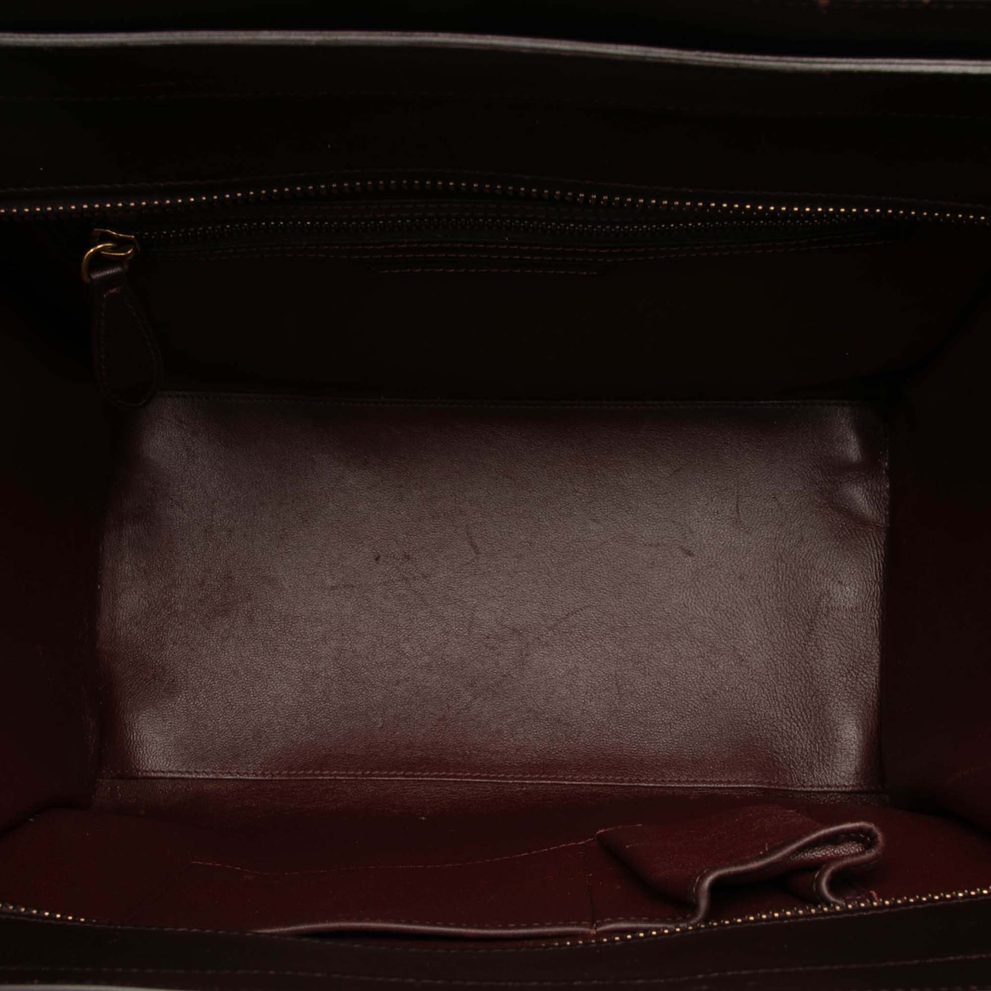 Mini Tricolor Leather Luggage Tote