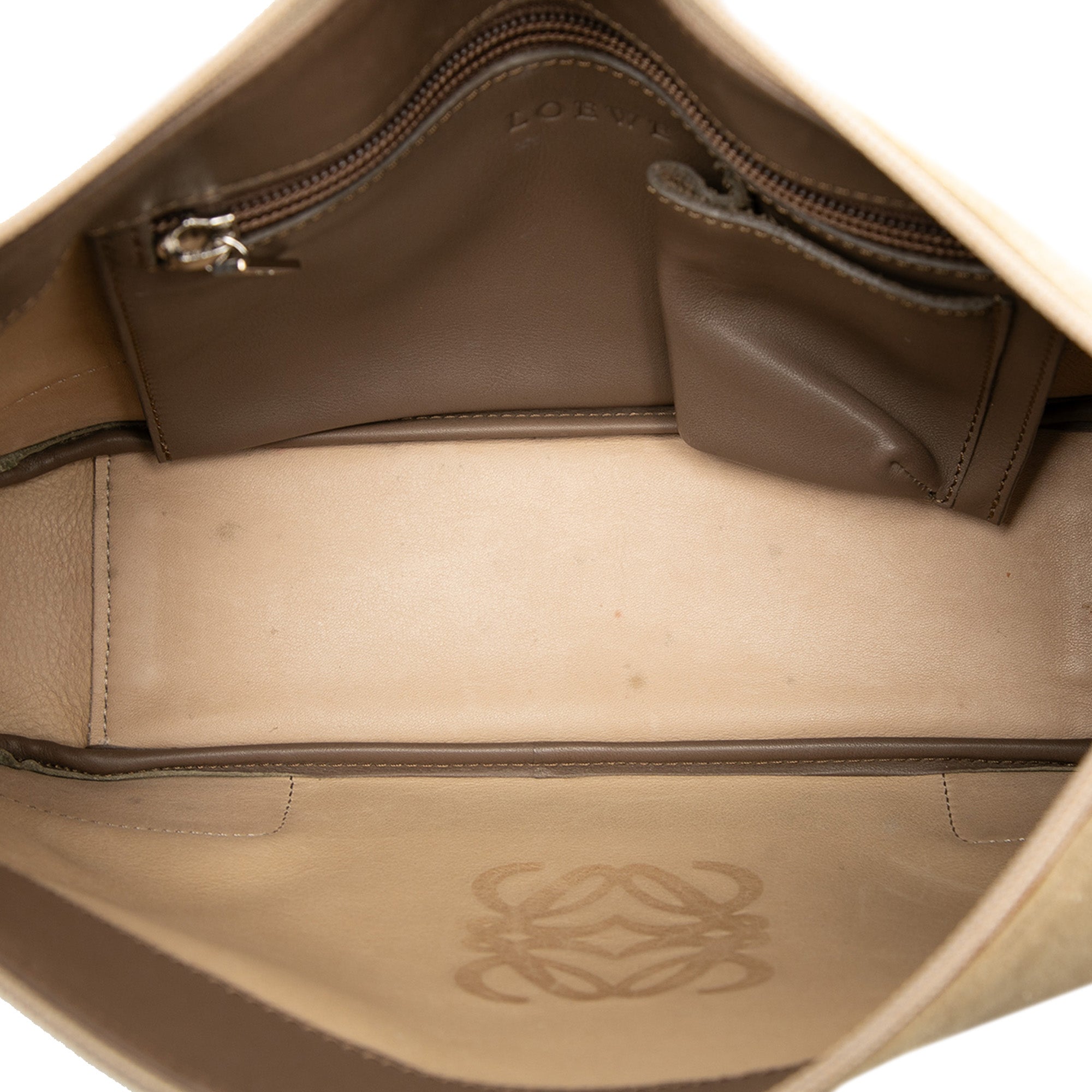 Suede Anagram Shoulder Bag