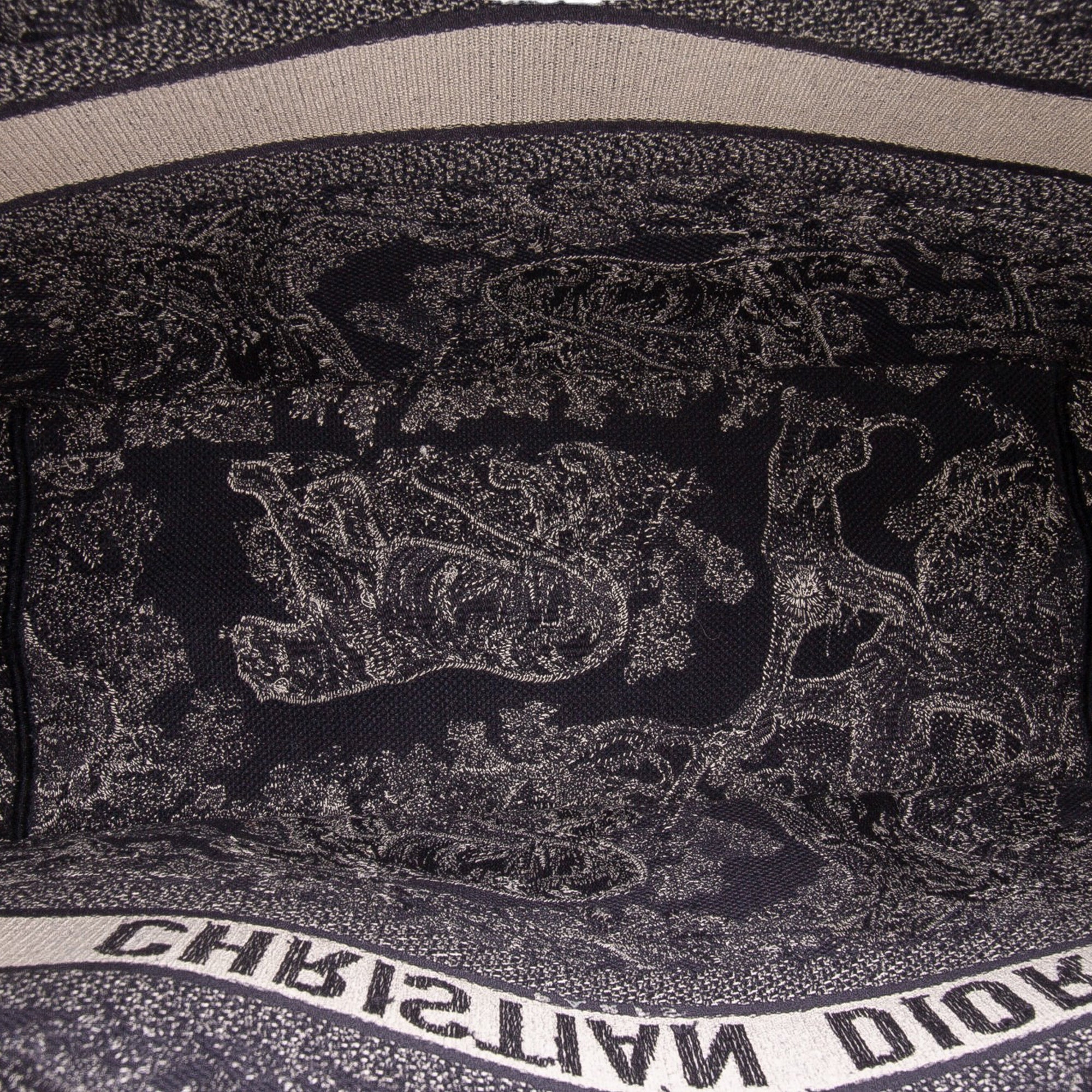 Large Canvas Toile de Jouy Reverse Embroidered Book Tote