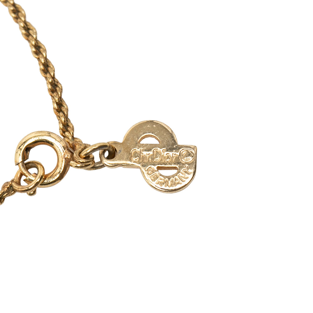Gold Plated CD Crystal Pendant Necklace