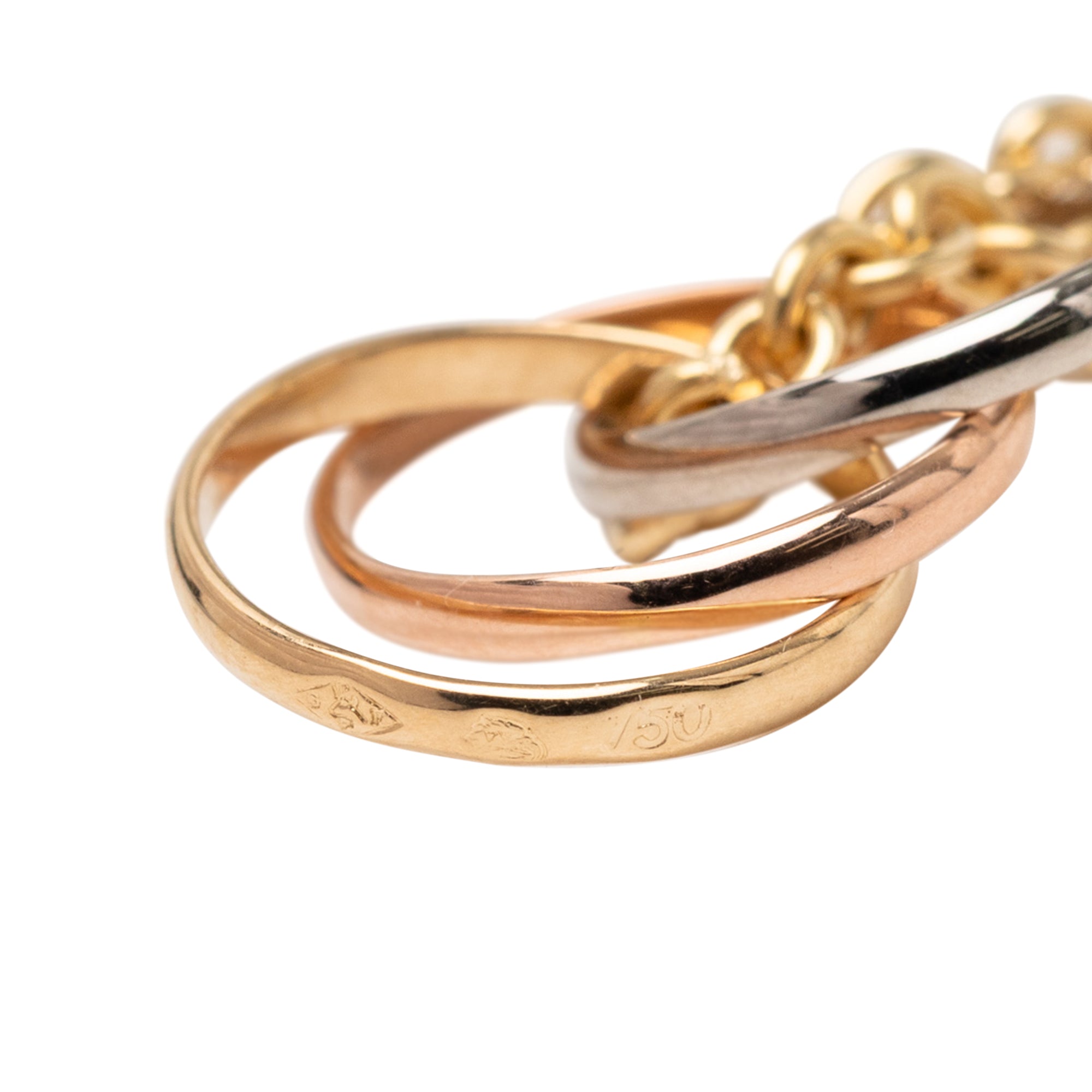 18K Tricolor Gold Trinity Chain Necklace