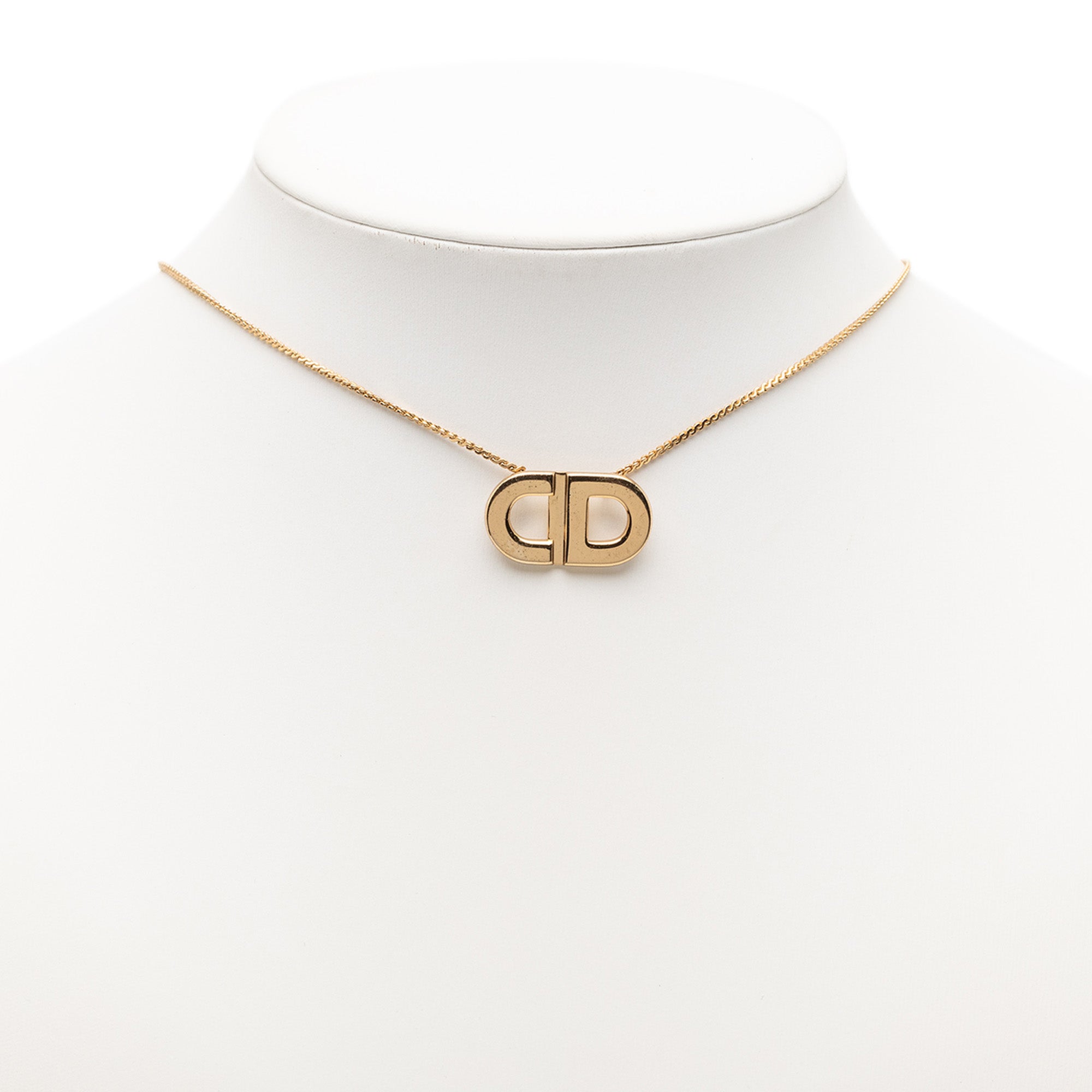 Gold Plated CD Logo Pendant Necklace