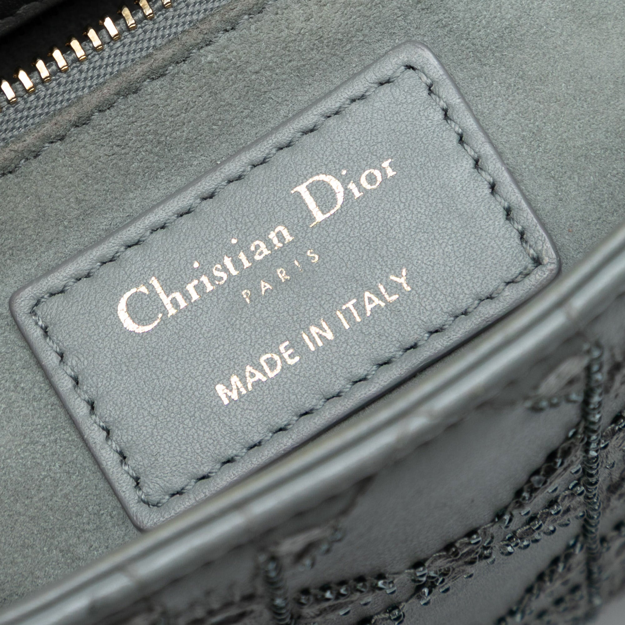 Mini Calfskin Cannage Beaded Lady Dior