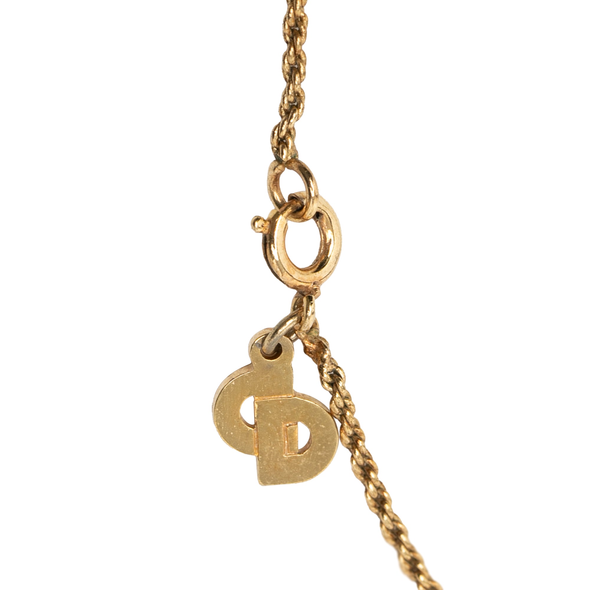 Gold Plated CD Crystal Pendant Necklace
